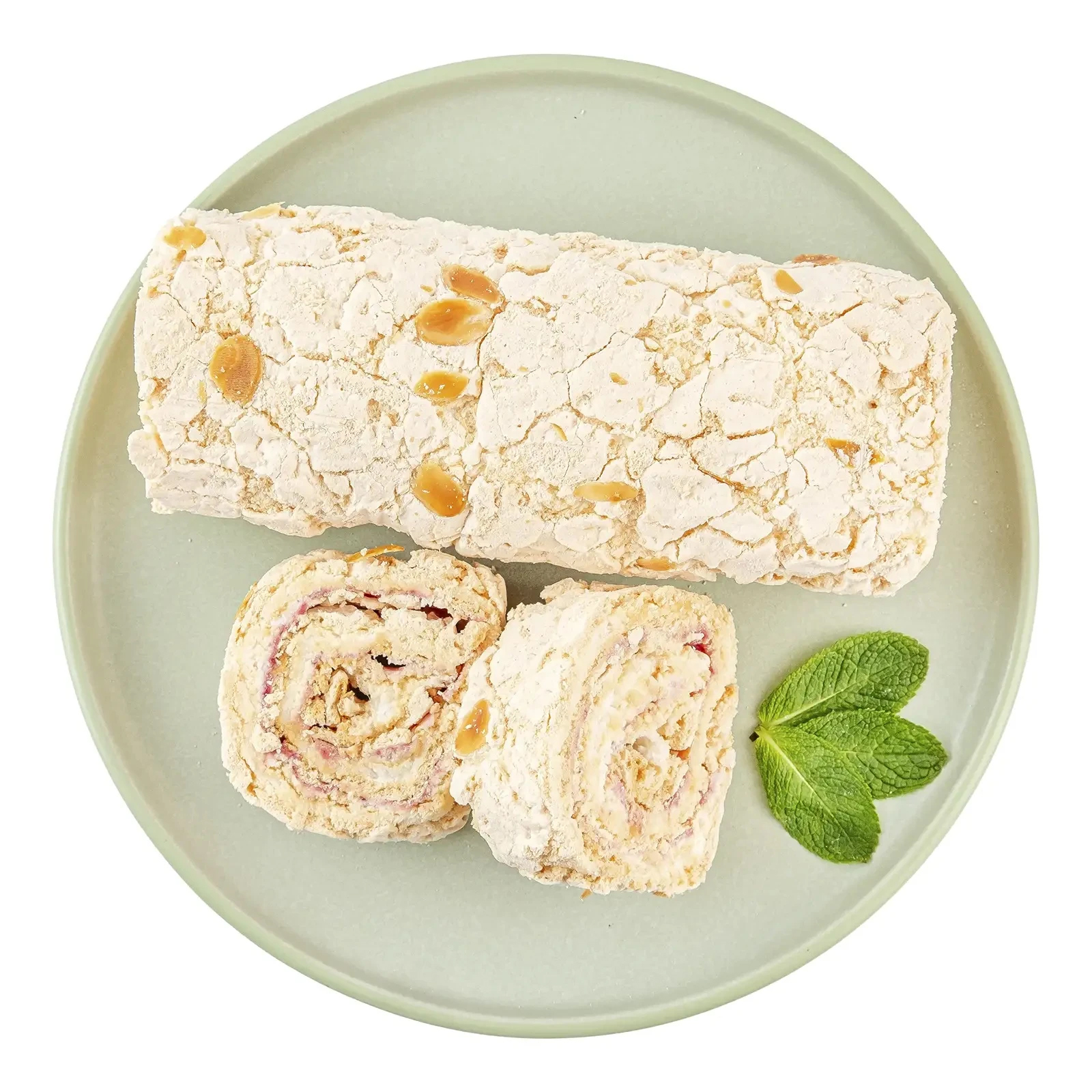 Рулет меренговий з малиною