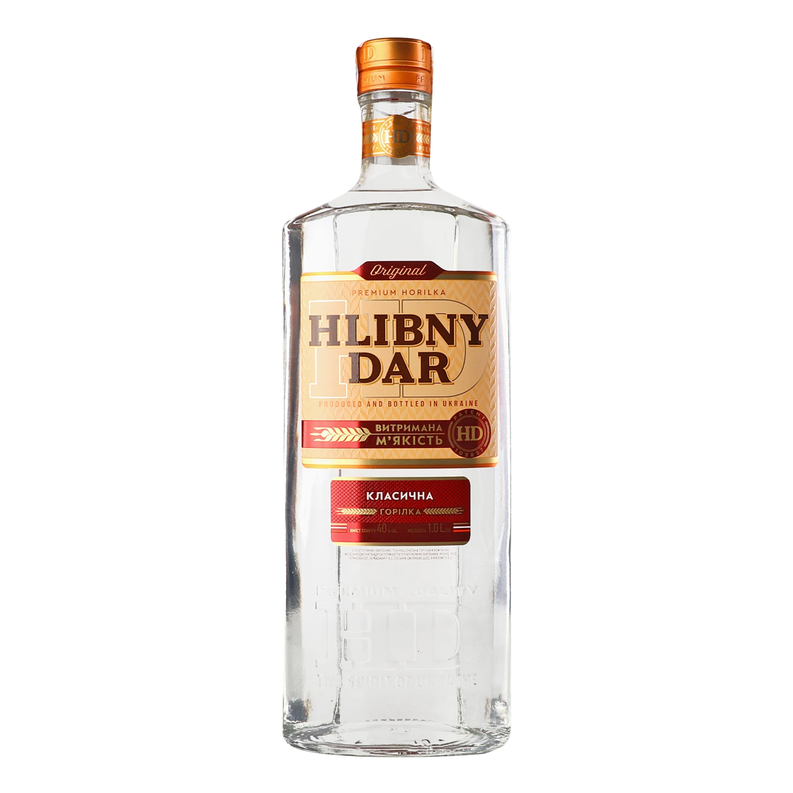 Горілка Hlibny Dar Класична 40% 1л Фото №:1