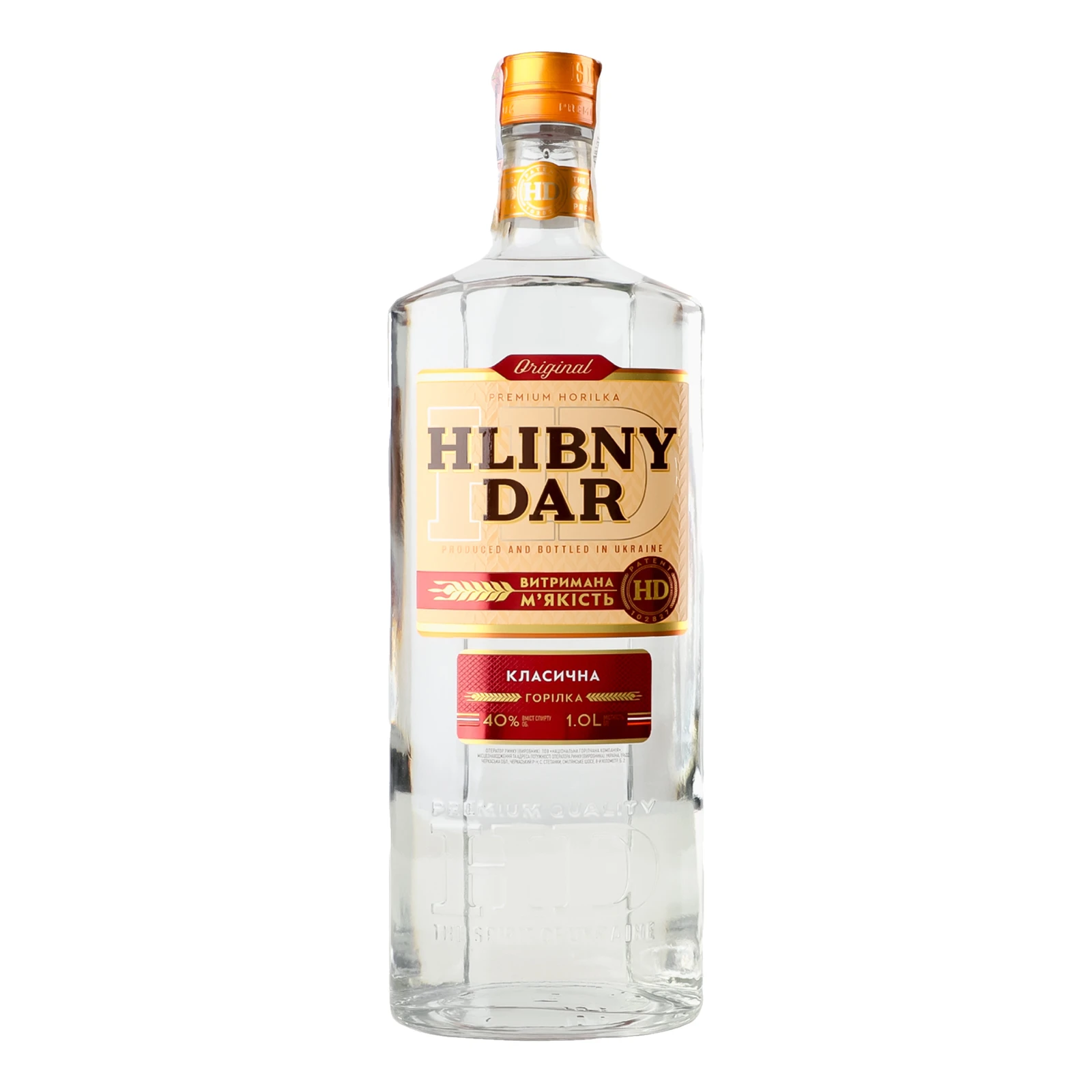 Горілка Hlibny Dar Класична 40% 1л Фото №:1