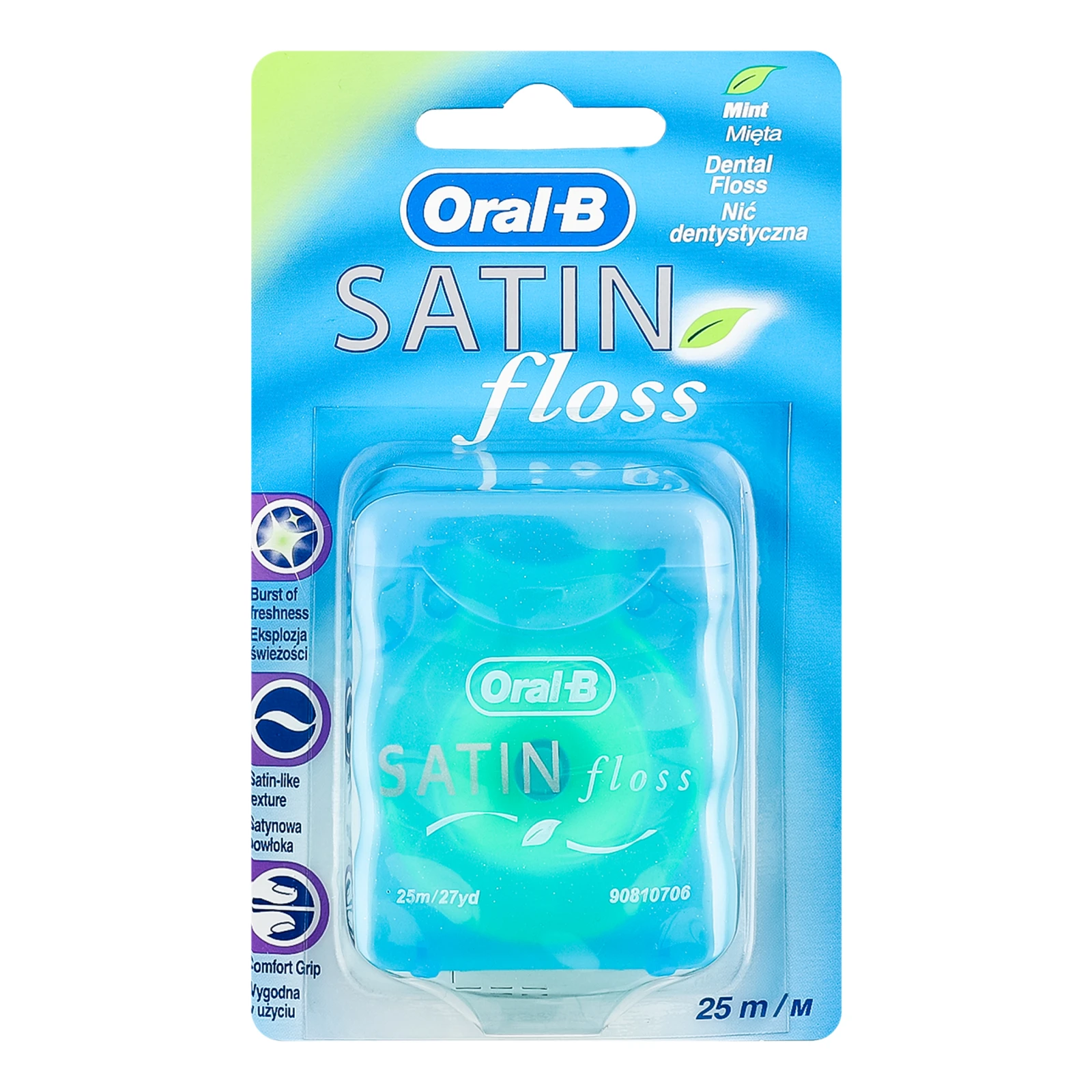 Нитка зубна Oral-B Satin floss Mint 25м 1шт Фото №:1