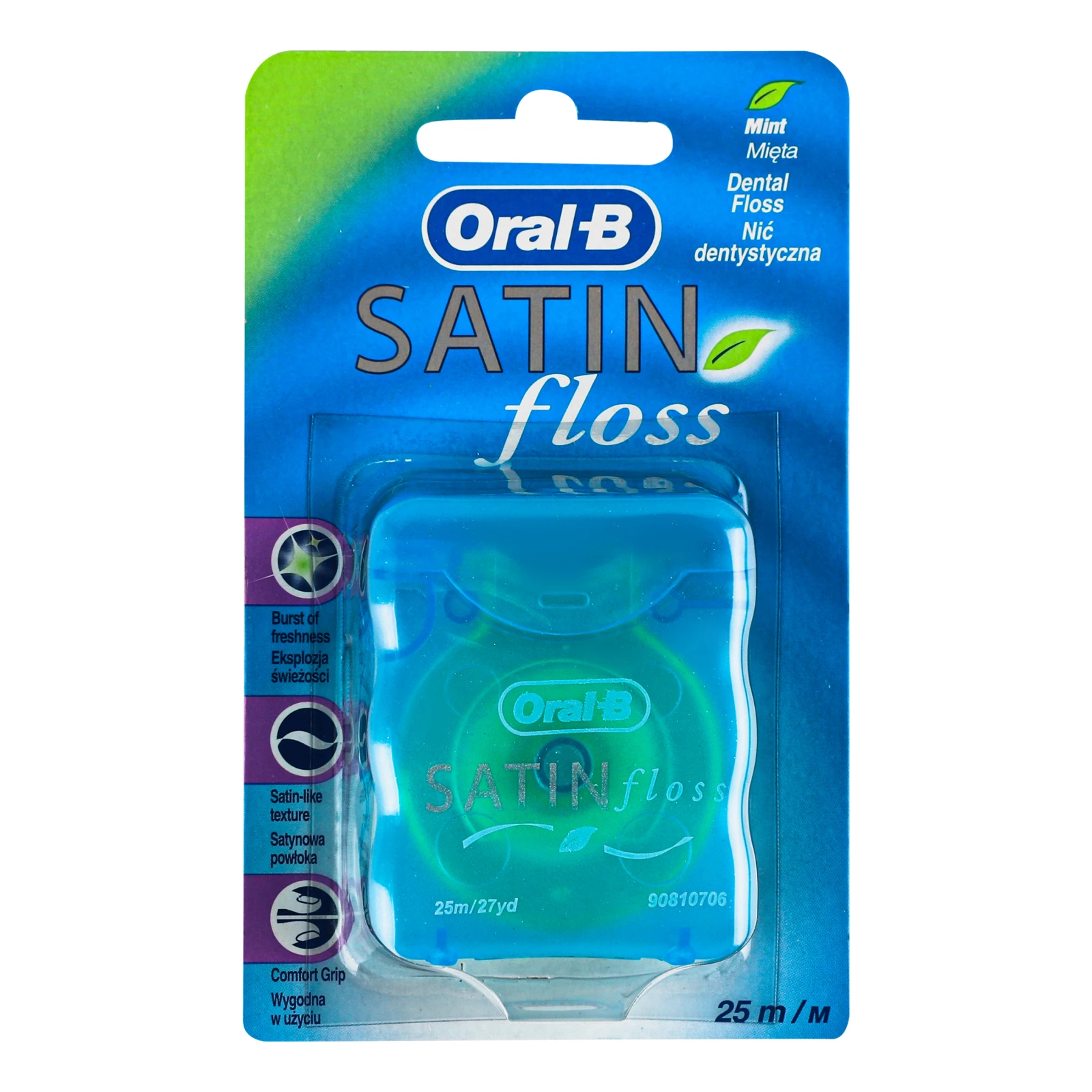 Нитка зубна Oral-B Satin floss Mint 25м 1шт Фото №:1