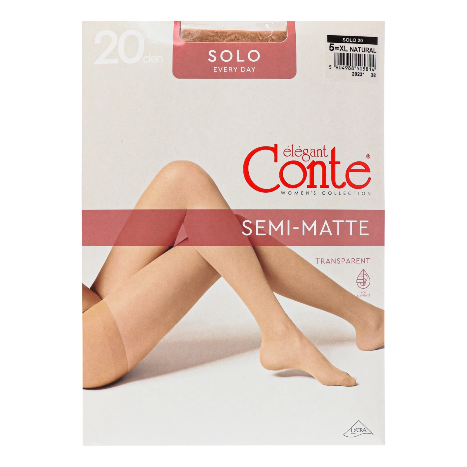 Колготки Conte elegant Solo жіночі 20den natural 5-XL Фото №:1