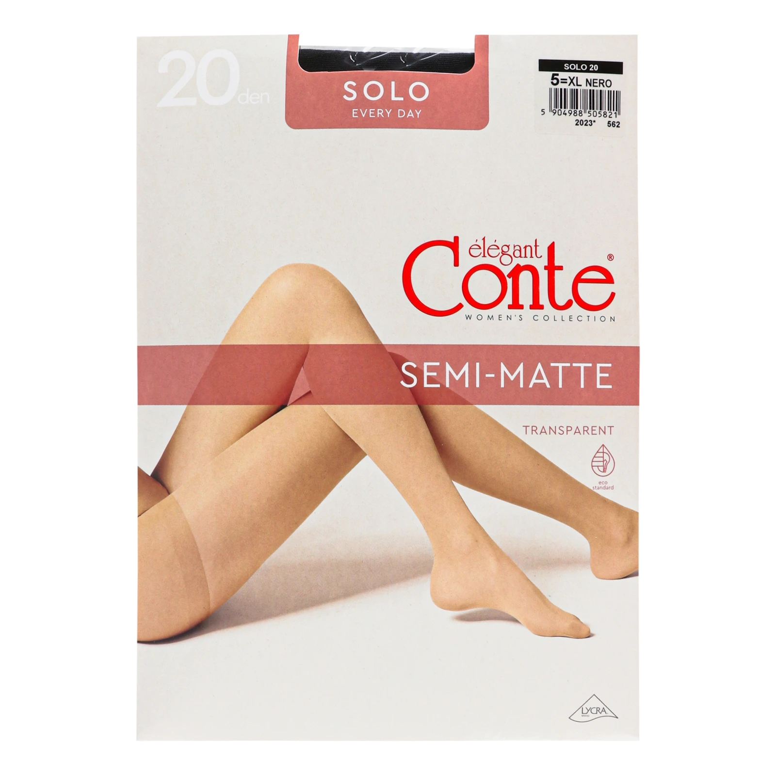 Колготки Conte elegant Solo жіночі 20den nero 5-XL Фото №:1