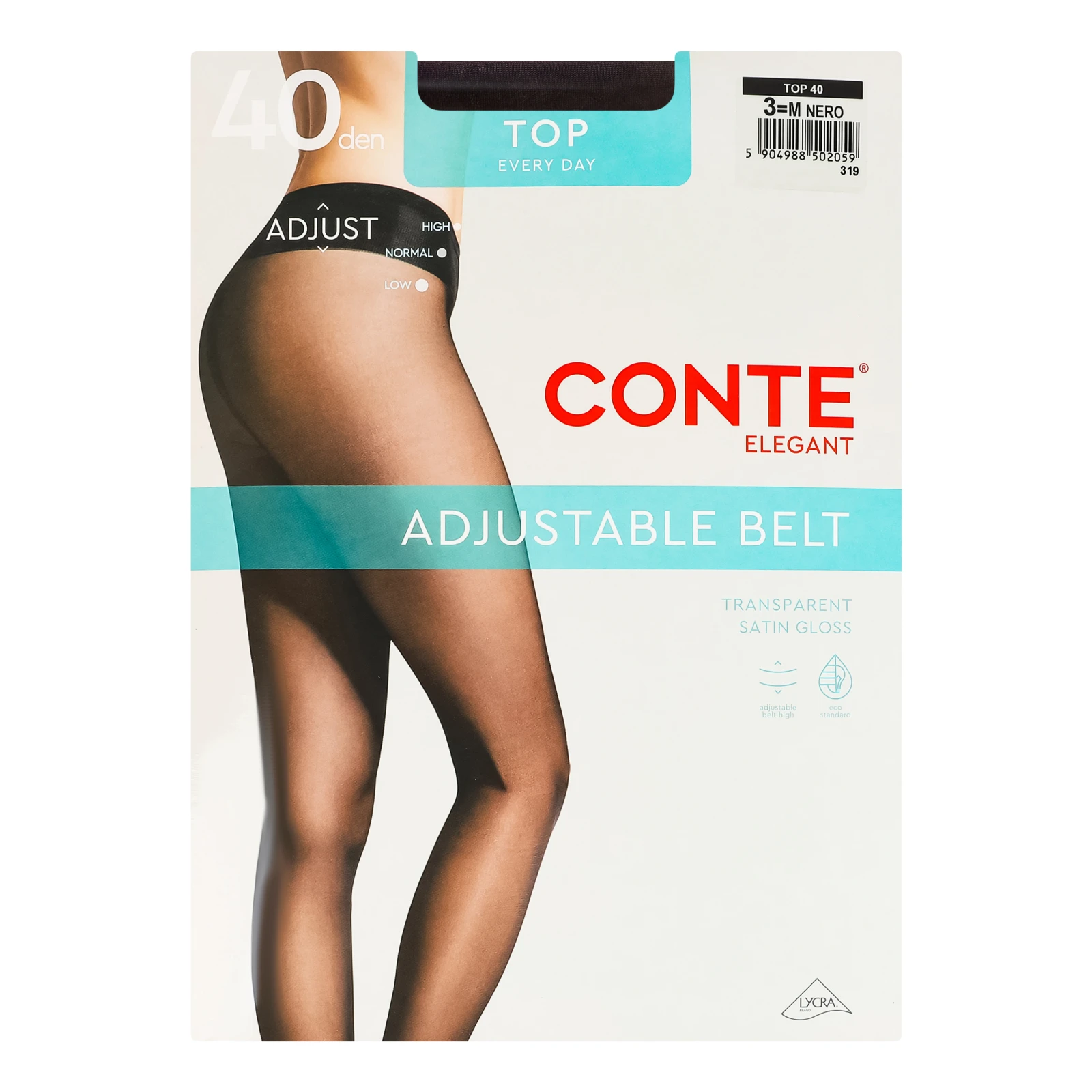 Колготки Conte elegant Top жіночі 40 den nero 3-M