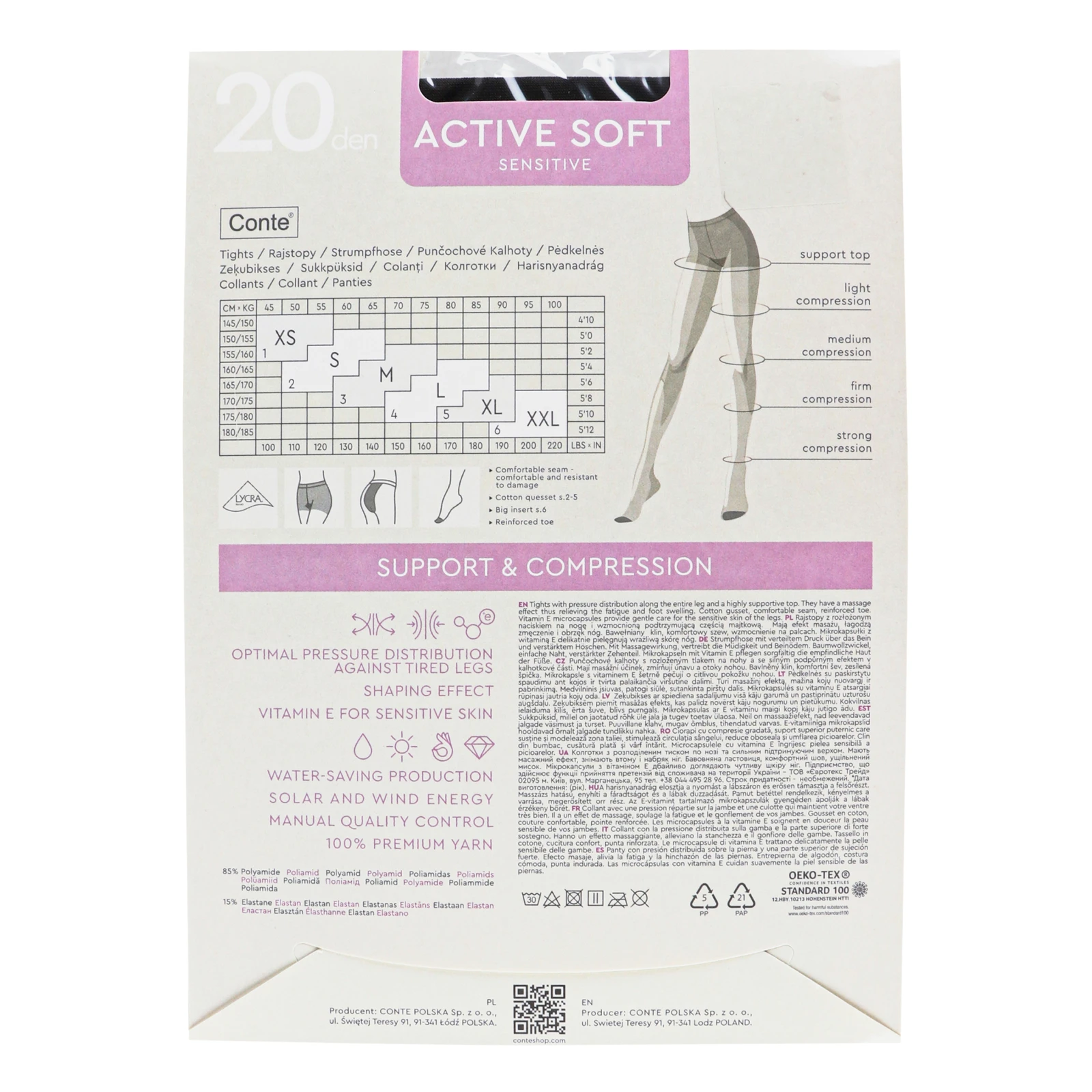 Колготки Conte elegant Active soft жіночі 20den nero 3-M Фото №:2