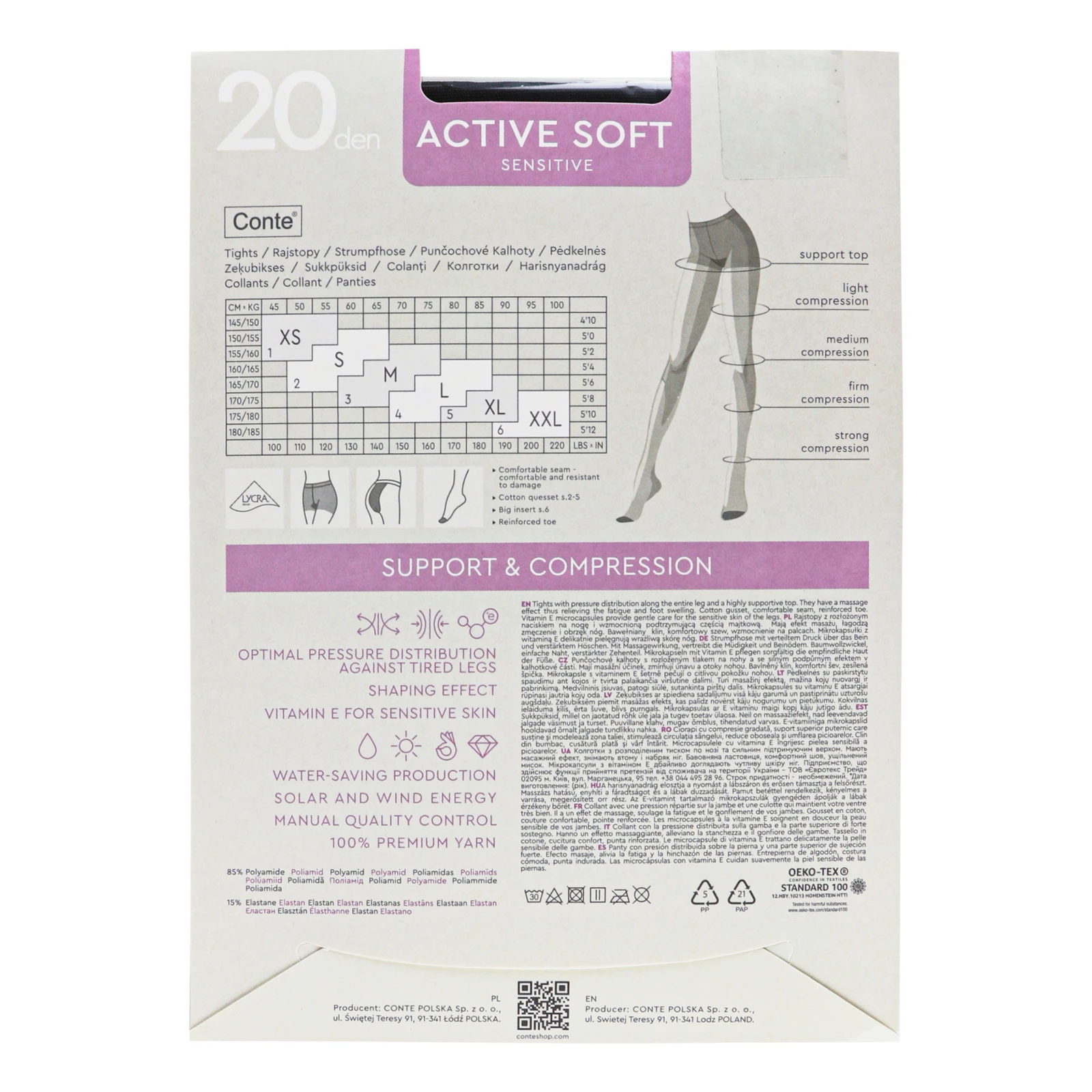 Колготки Conte elegant Active soft жіночі 20den nero 4-L Фото №:2