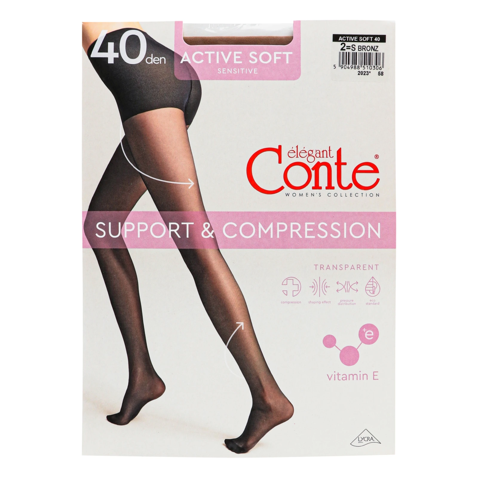 Колготки Conte elegant Active soft жіночі 40den bronz 2-S Фото №:1