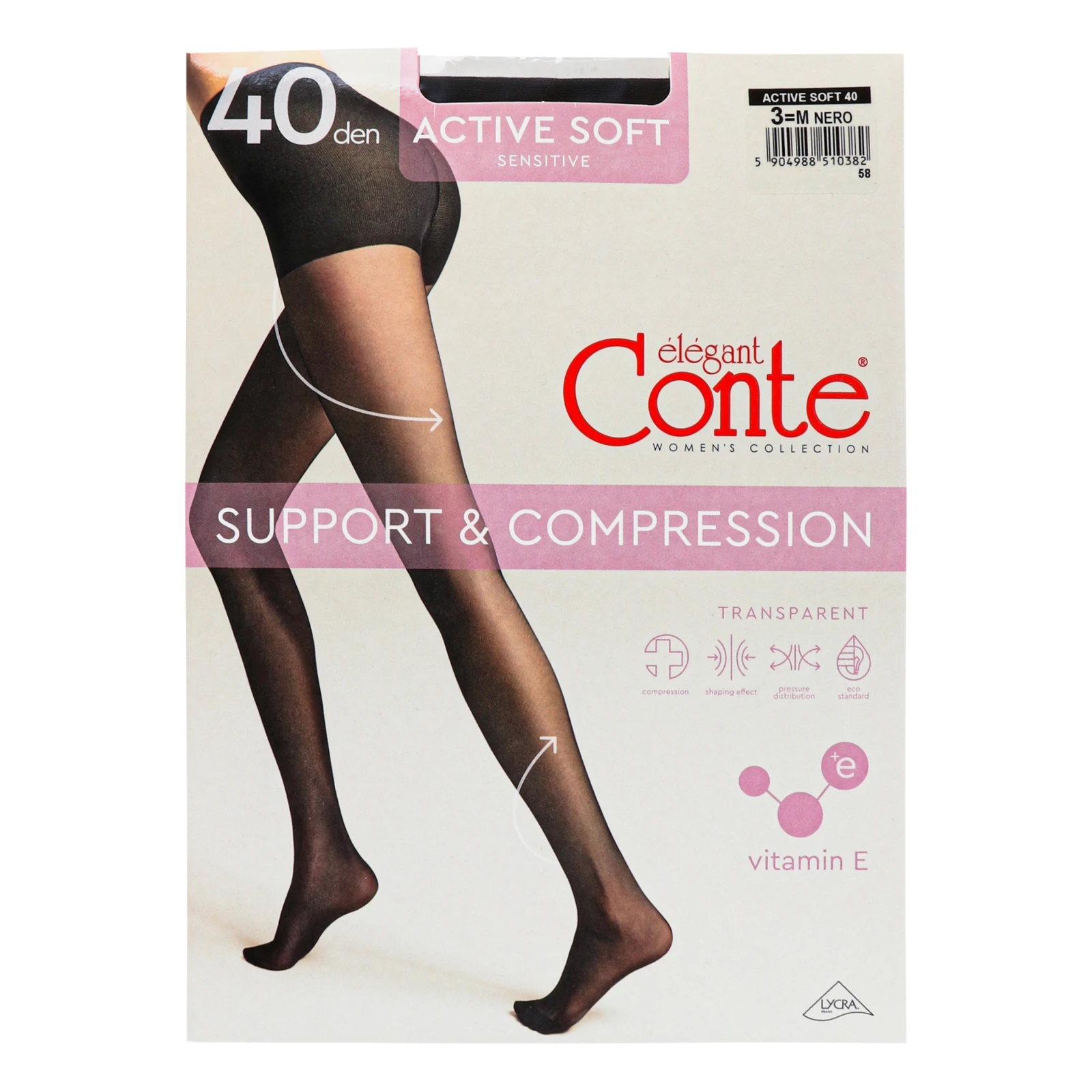 Колготки Conte elegant Active soft жіночі 40den nero 3-М Фото №:1