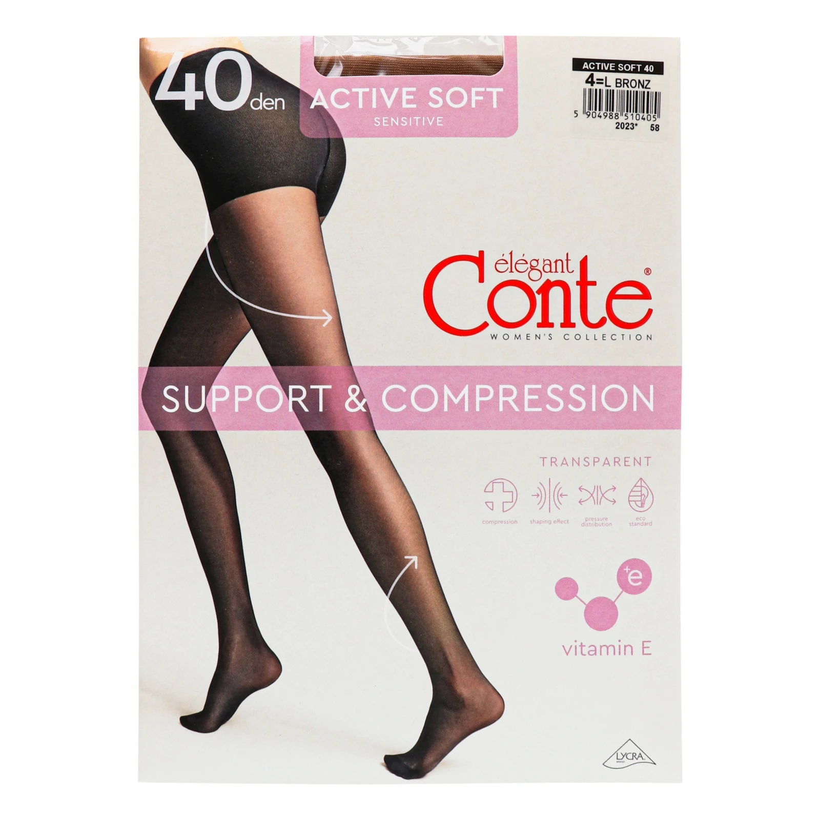 Колготки Conte elegant Active soft жіночі 40den bronz 4-L Фото №:1