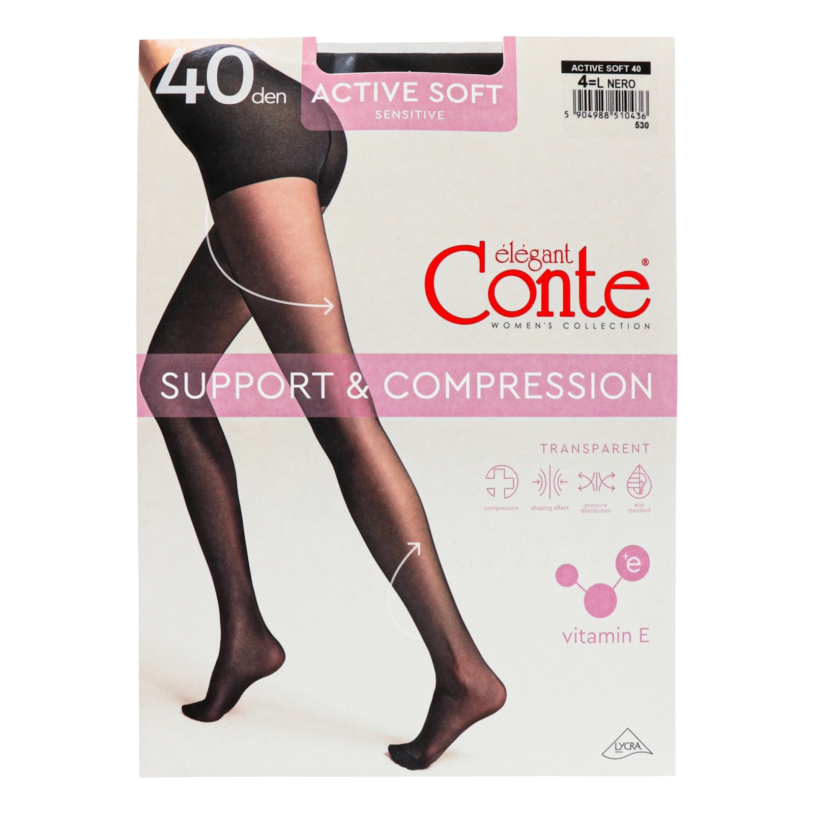Колготки Conte elegant Active soft жіночі 40den nero 4-L Фото №:1