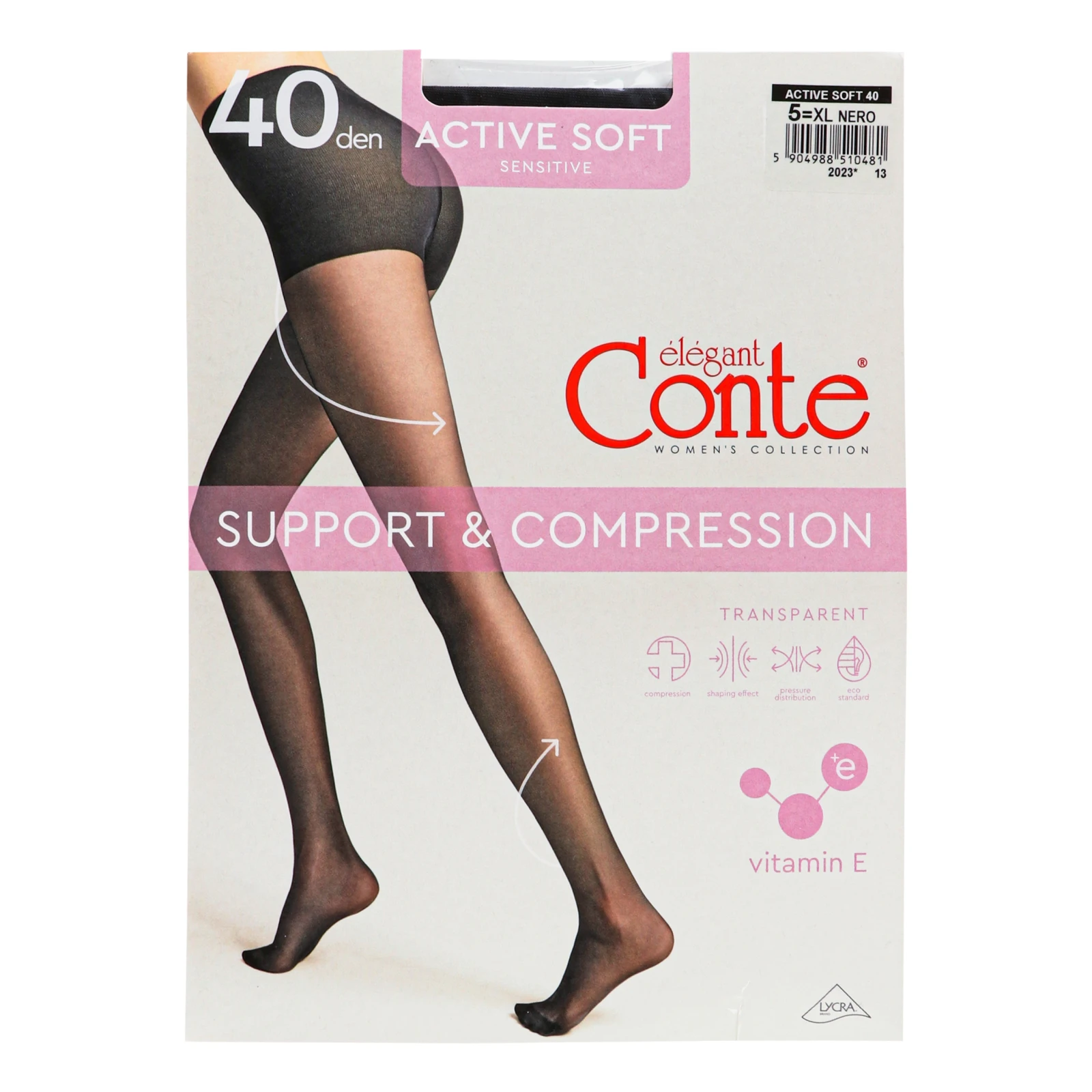 Колготки Conte elegant Active soft жіночі 40den nero 5-XL