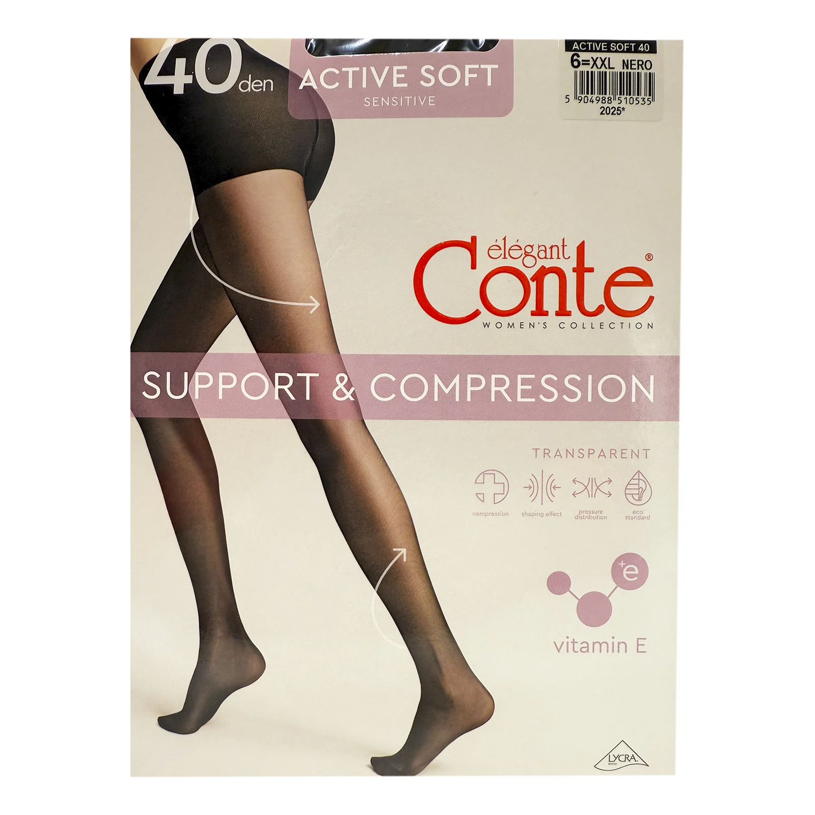 Колготки жіночі Conte elegant Active soft 40den 6 nero Фото №:1