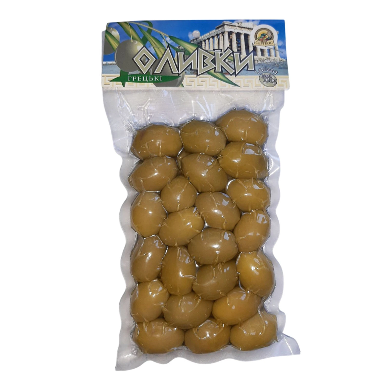 Оливки Eleofyto грецькі зелені великі 200г Фото №:1