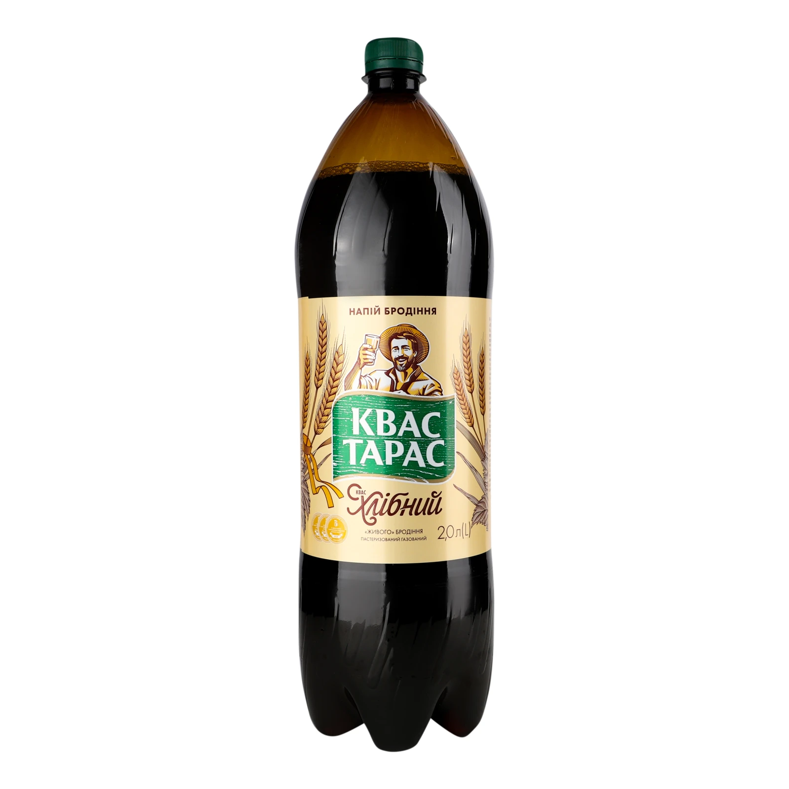 Квас Тарас Хлібний пастеризований сильногазований 2л Фото №:1