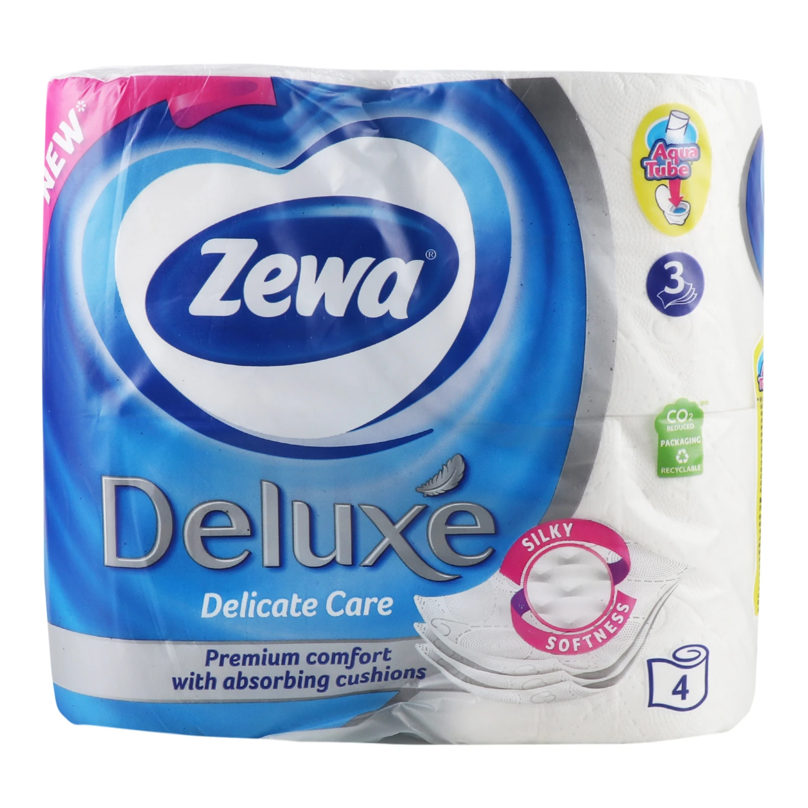 Туалетний папір Zewa 4шт Deluxe White Pure Фото №:1