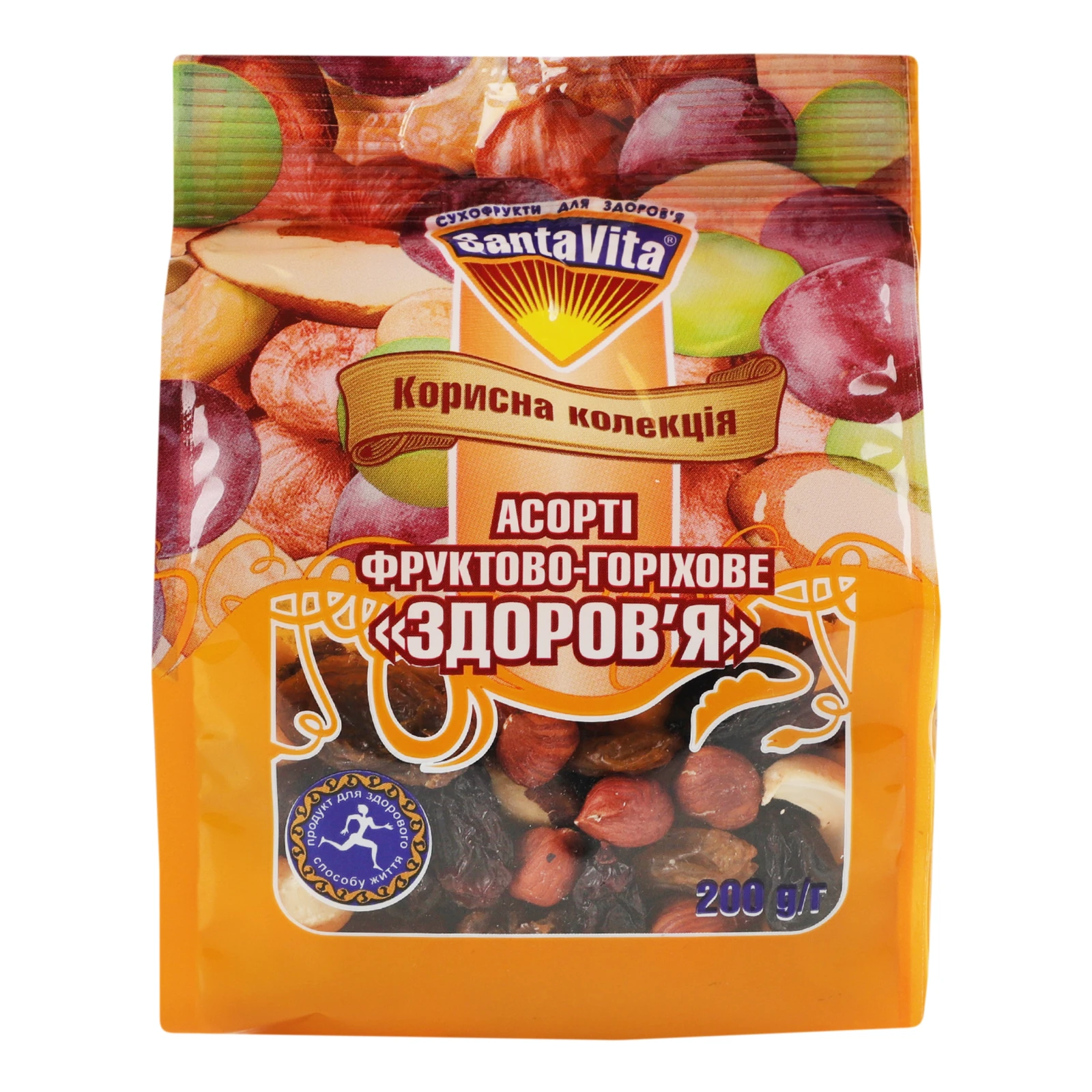 Асорті Santa Vita фруктово-горіхове Здоров'я 200г Фото №:1
