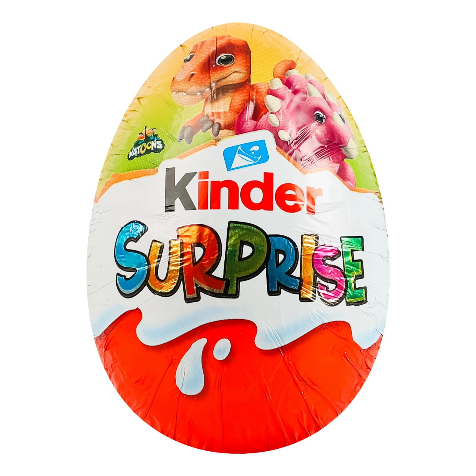 Яйце шоколадне Kinder Surprise Natoons з молочного шоколаду з молочним внутрішнім шаром та іграшкою 20г