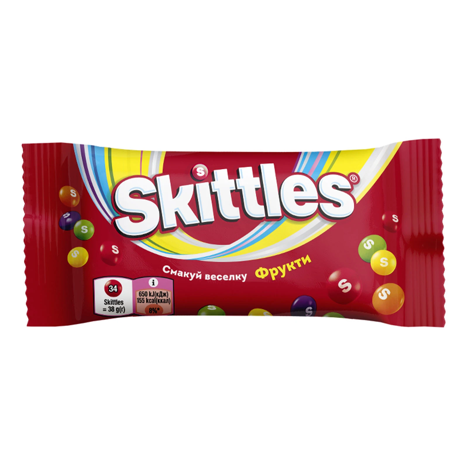 Драже Skittles Фрукти в цукровій глазурі 38г Фото навігації №:1