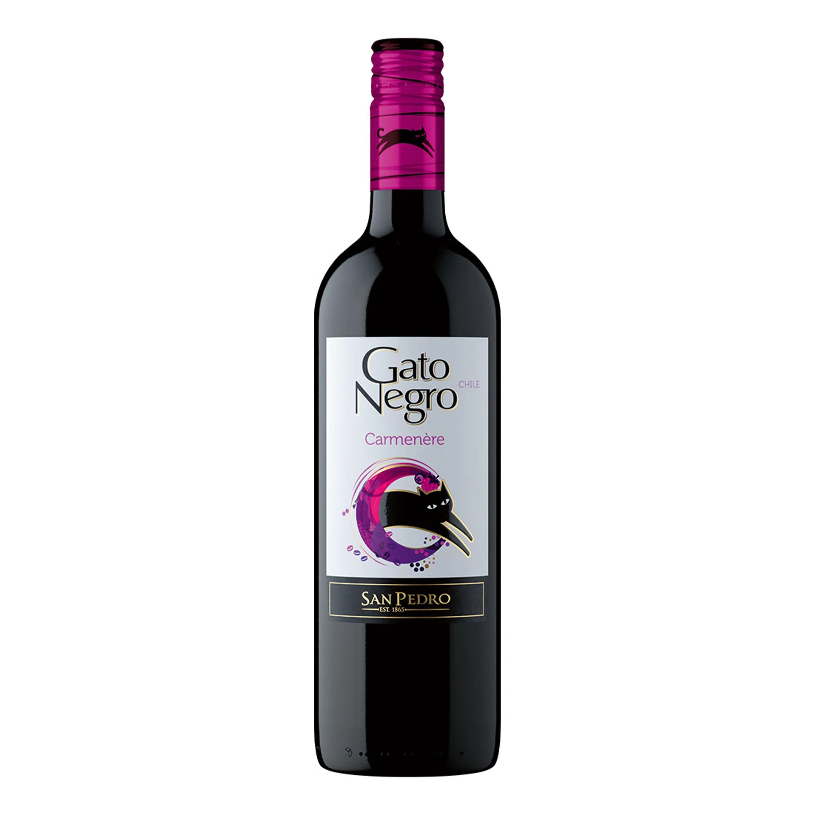 Вино Gato Negro Carmenere червоне сухе 12.5% 0.75л