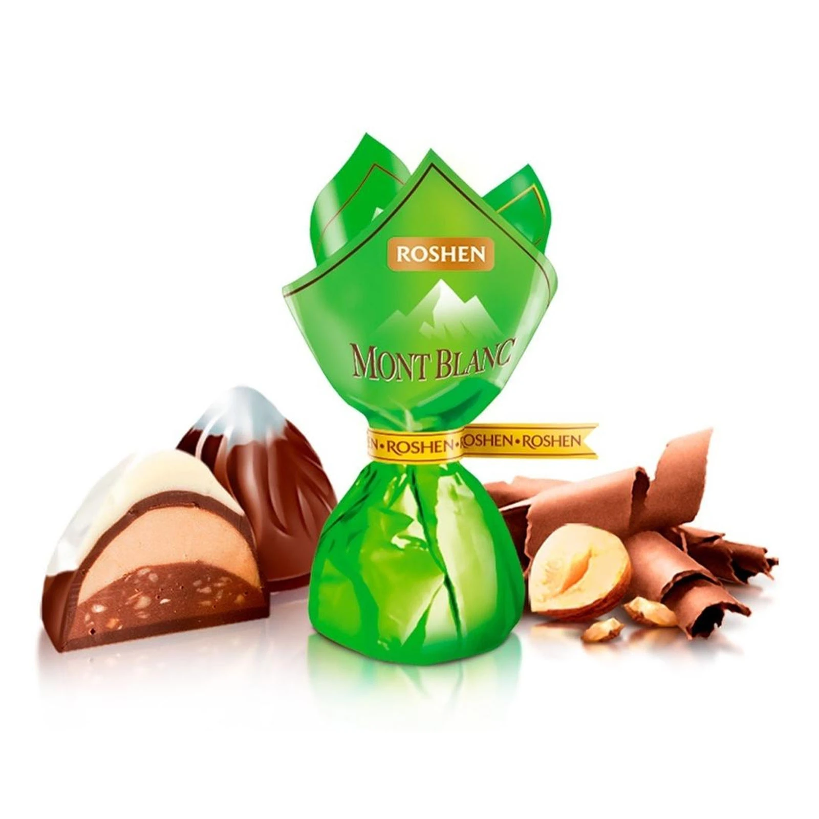 Цукерки Roshen Монблан крем-праліне та подрібнений лісов.горіх Фото №:1