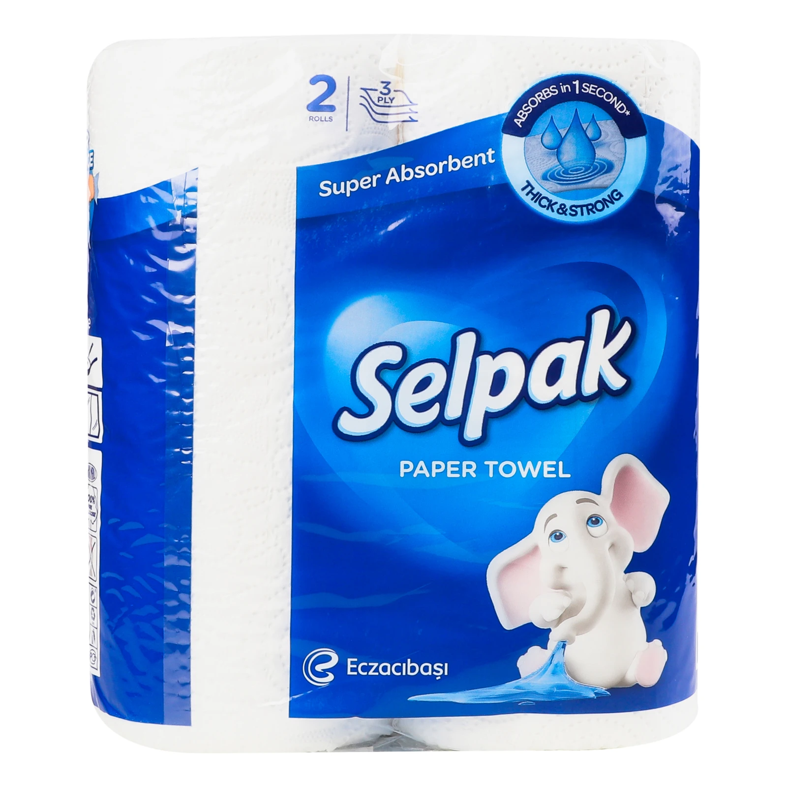 Рушники паперові Selpak 3-х шарові 2шт Фото №:2