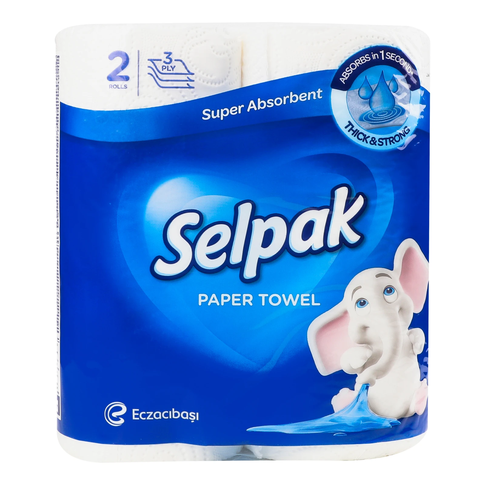 Рушники паперові Selpak 3-х шарові 2шт Фото №:1