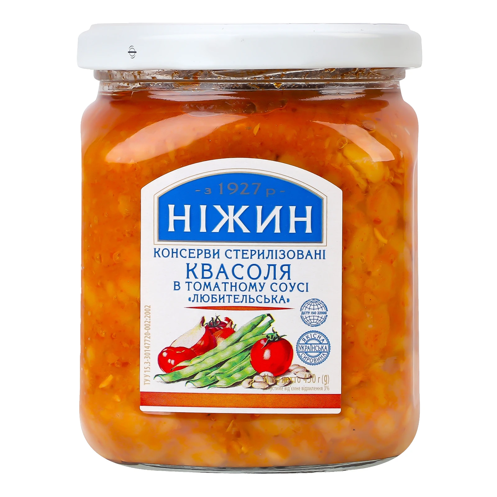 Квасоля Ніжин Любительська в томатному соусі 450г Фото №:1