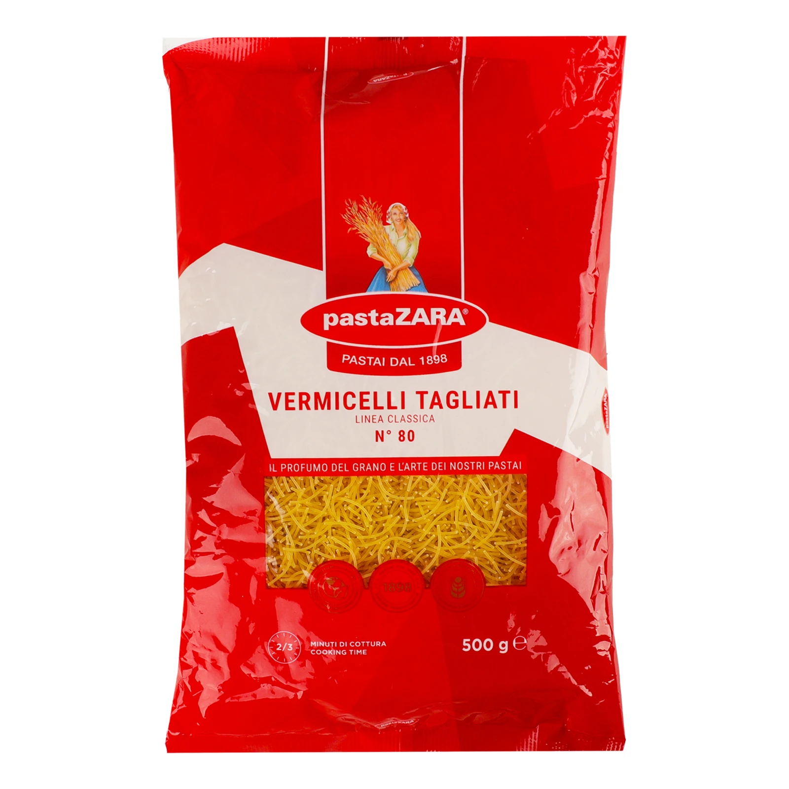Макарони Pasta Zara 500г N80 Vermicelli Tagliati вермішель тонка Фото №:1