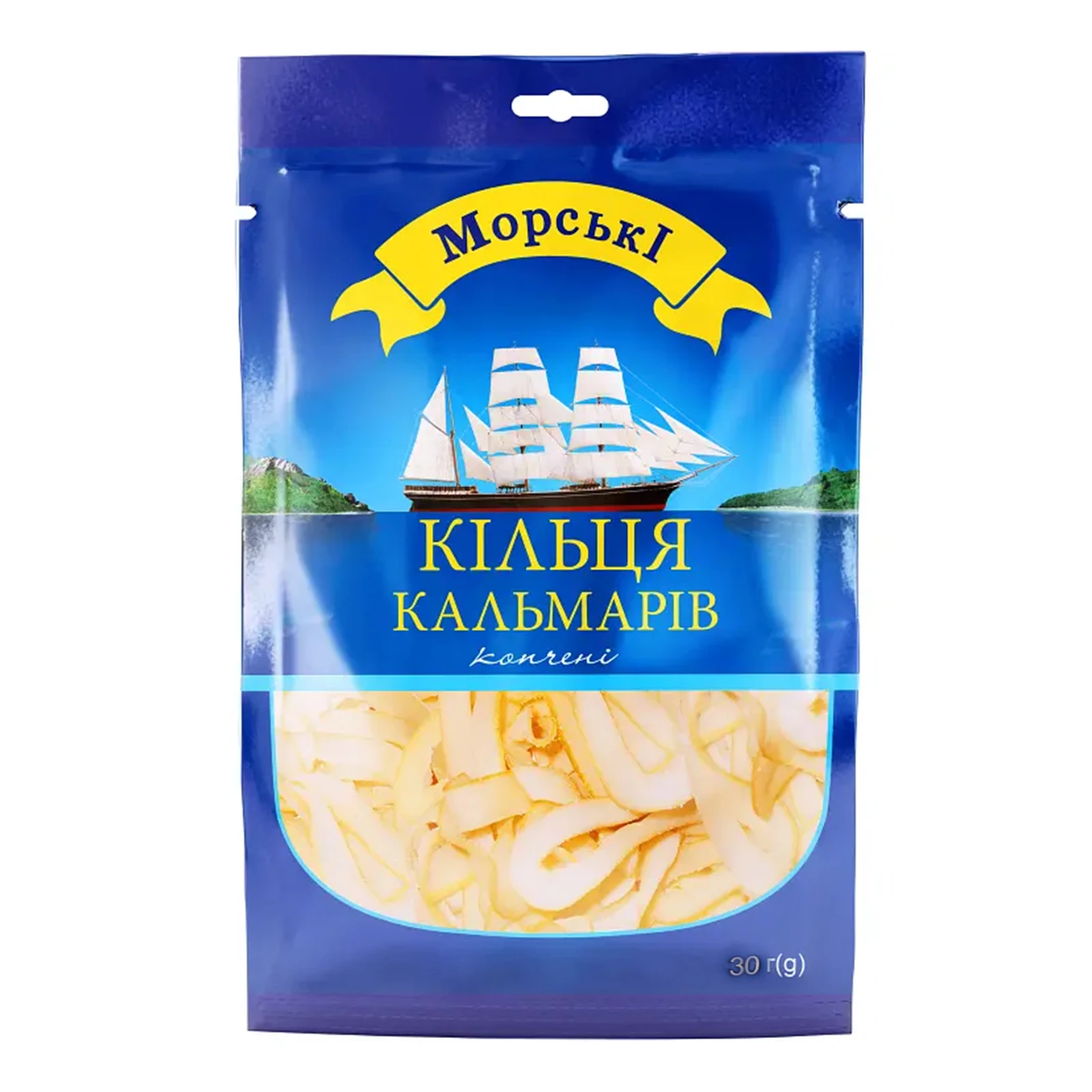 Кальмари Морські копчені кільця 30г