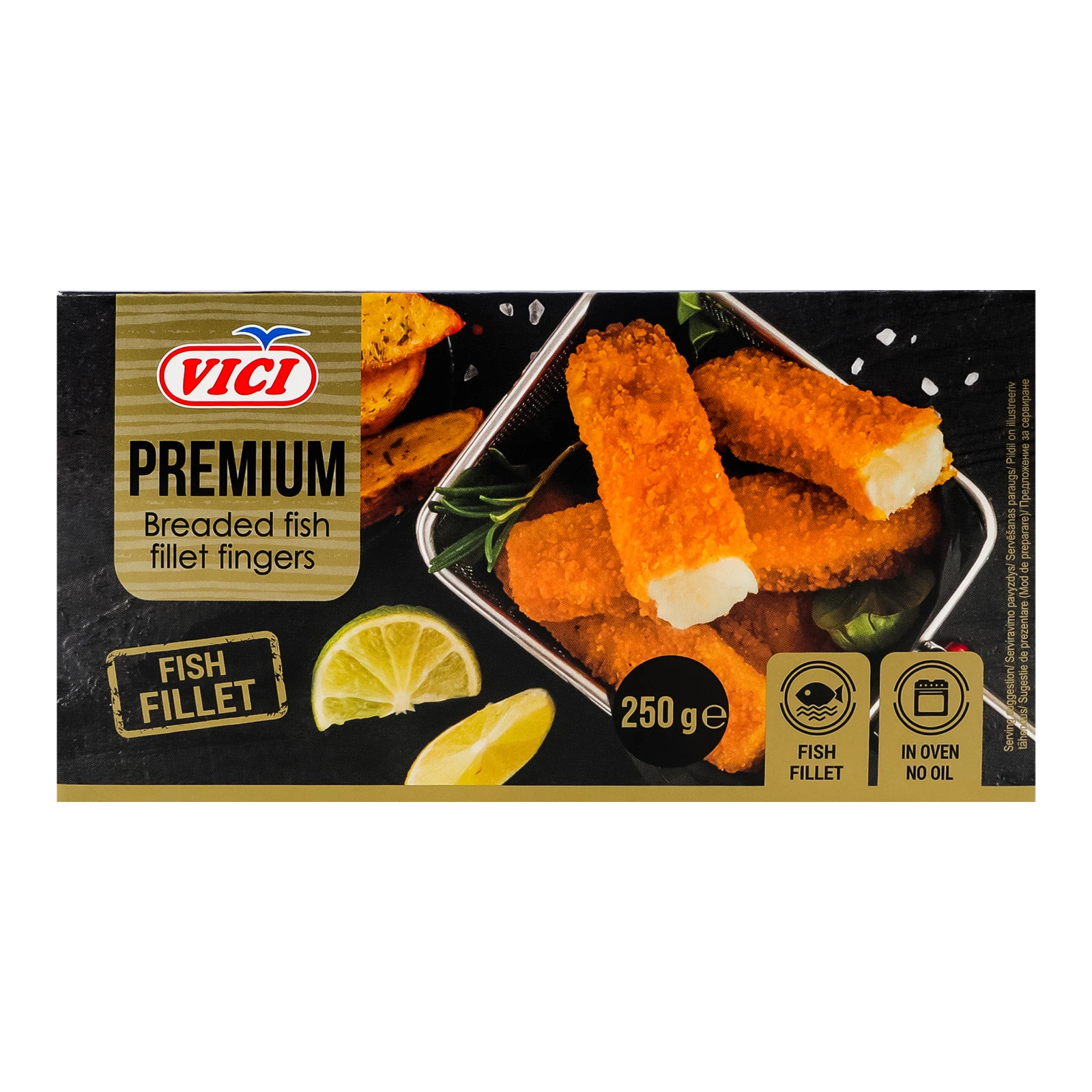 Палички рибні Vici Premium із філе в паніровці заморожені 250г Фото №:1