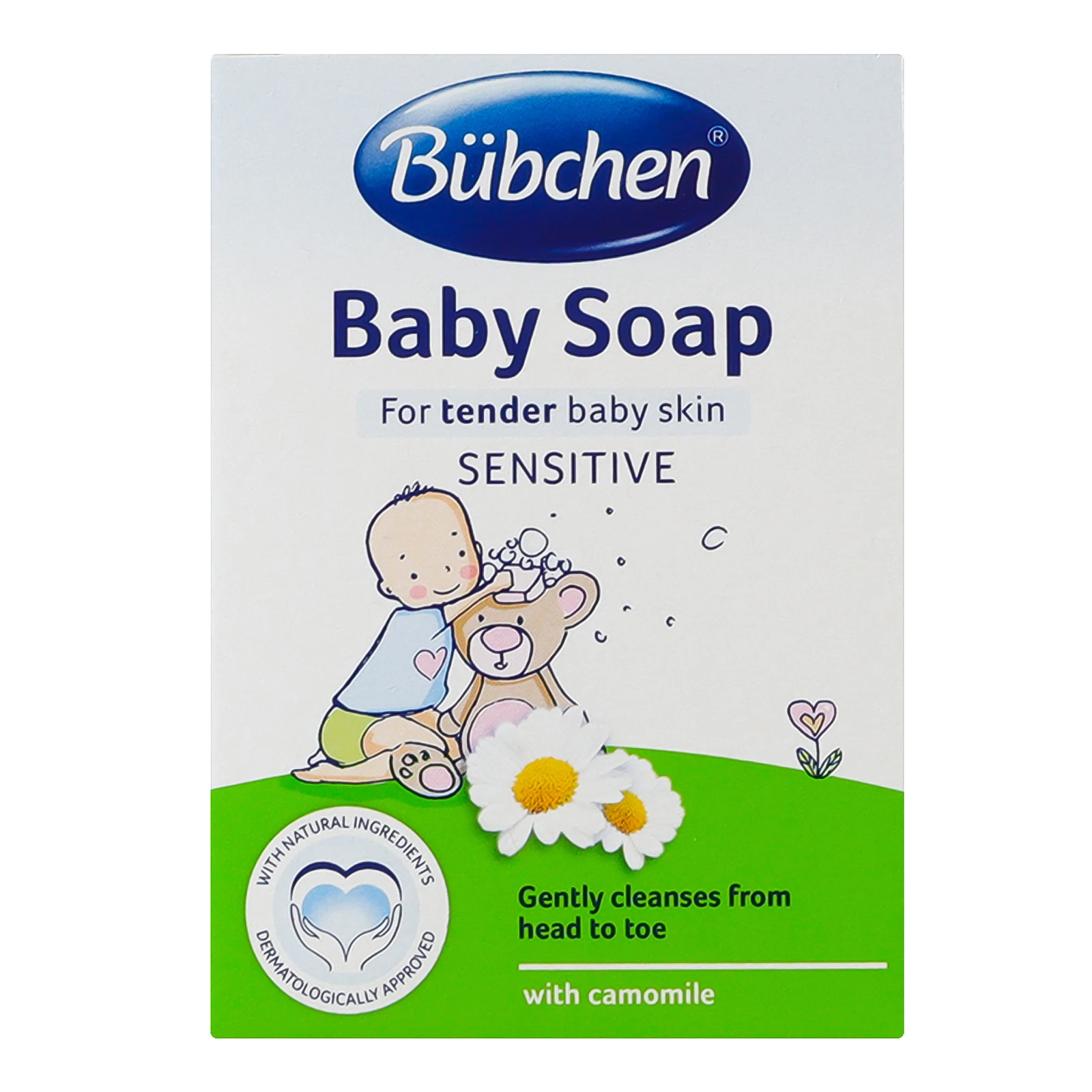 Мило Bubchen Sensitive дитяче рідке для чутливої шкіри з екстрактом ромашки для дітей від народження 125г