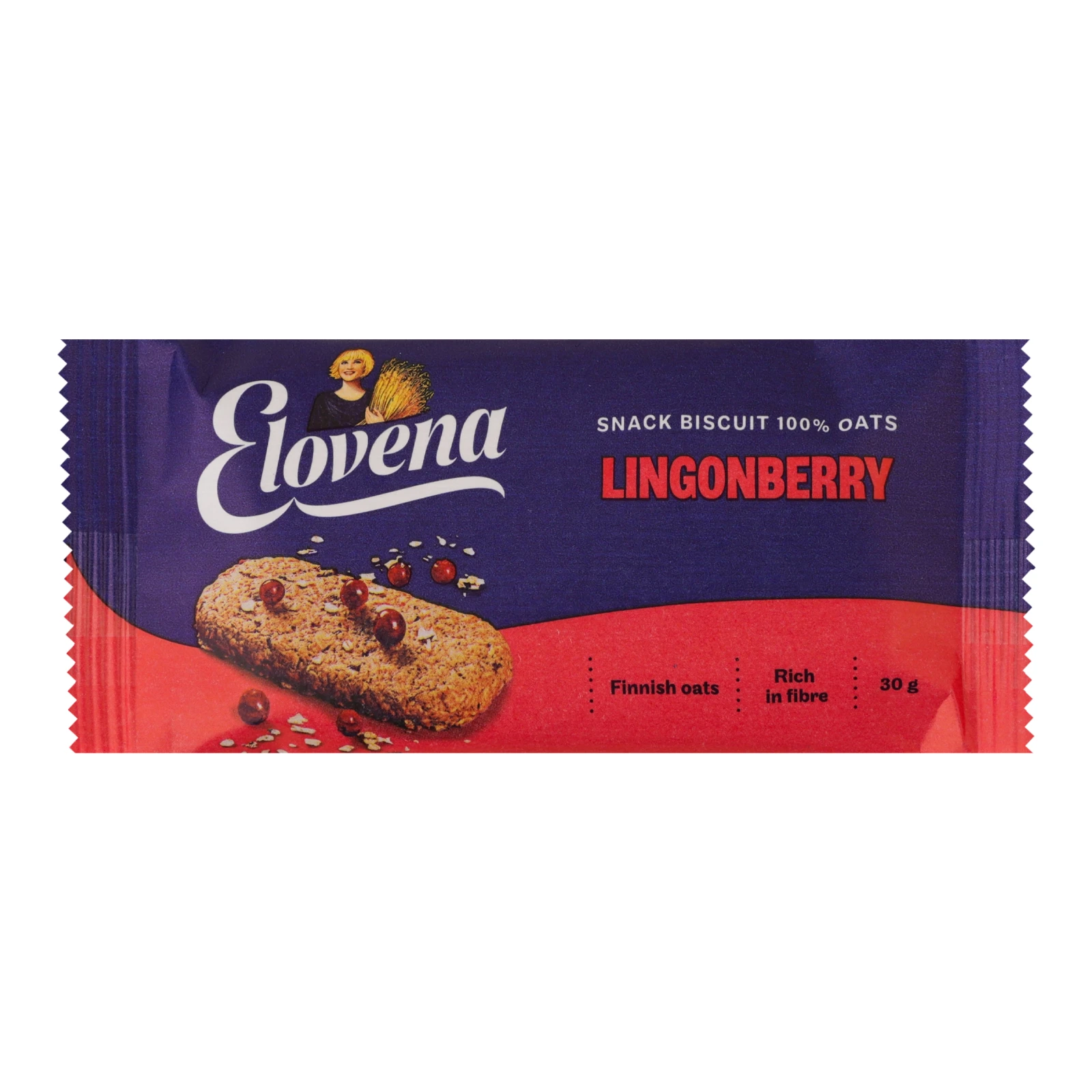 Галети Elovena вівсяні з брусницею 30г Фото №:1