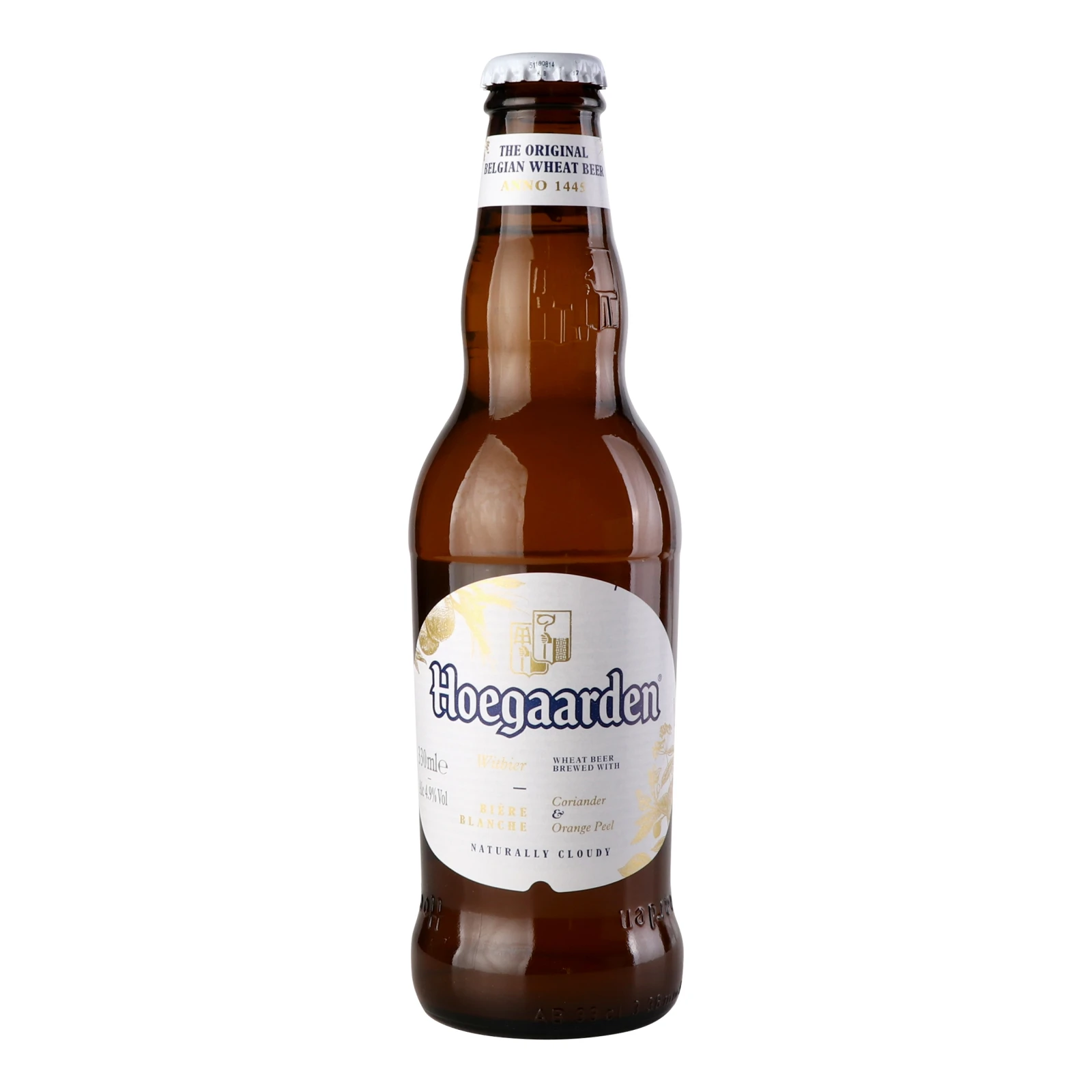 Пиво Hoegaarden Wit Blanche Witbier світле нефільтроване пастеризоване 4.9% 0.33л Фото №:1