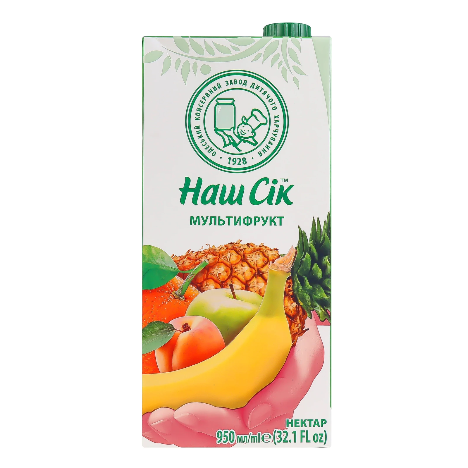 Нектар Наш сік неосвітлений пастеризований Мультифрукт 950мл Фото №:1