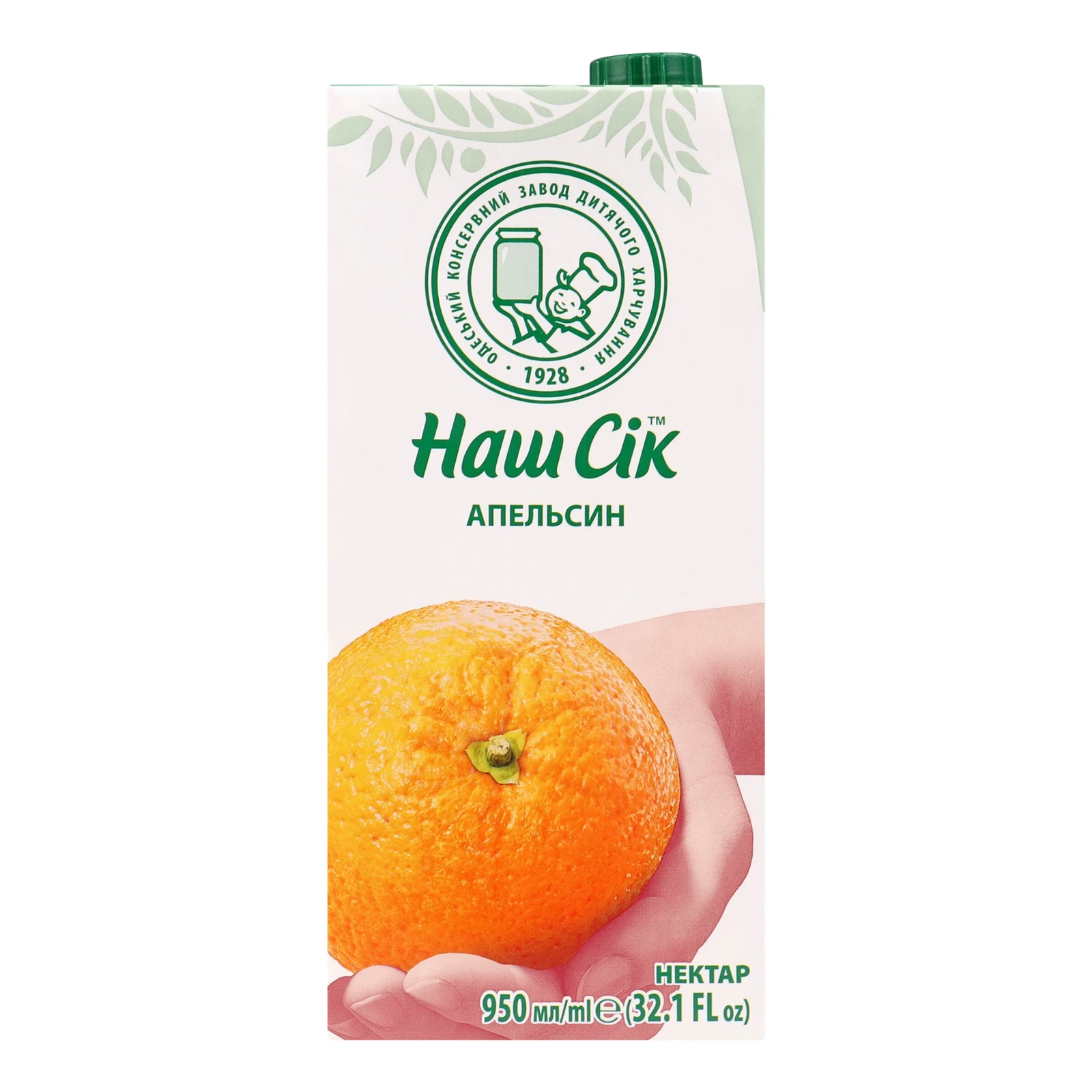 Нектар Наш сік Апельсин неосвітлений пастеризований 950мл Фото №:1