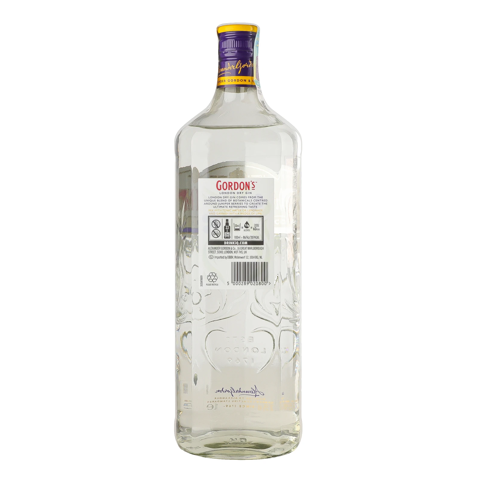 Джин Gordon's London Dry 37.5% 1л фото 2