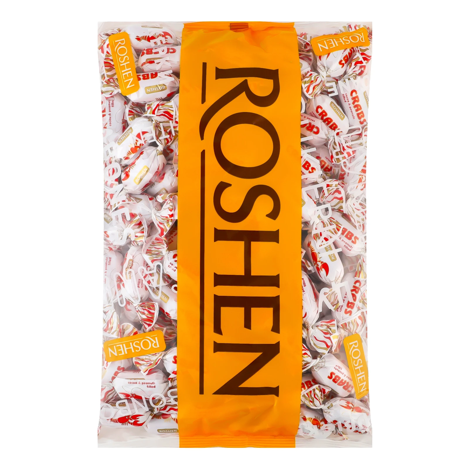 Карамель Roshen Crabs з какао-арахісовою начинкою 1кг Фото №:1