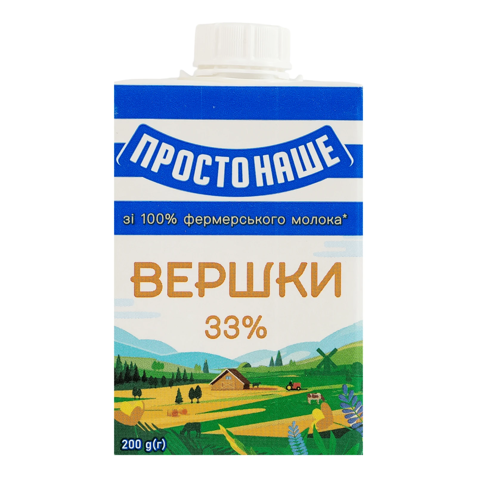 Вершки Простонаше стерилізовані 33% 200г Фото №:1