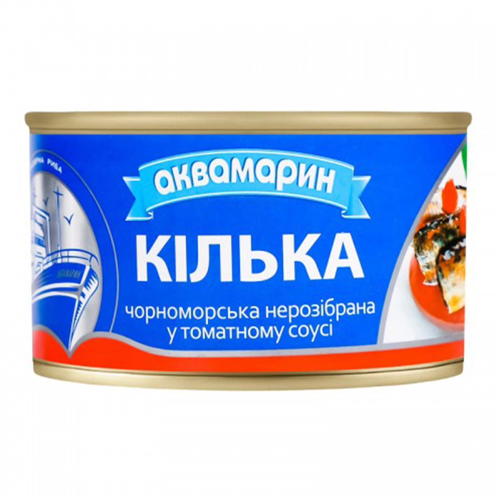 Кілька Аквамарин Балтійська нерозібрана обсмажена в томатному соусі 230г Фото №:1