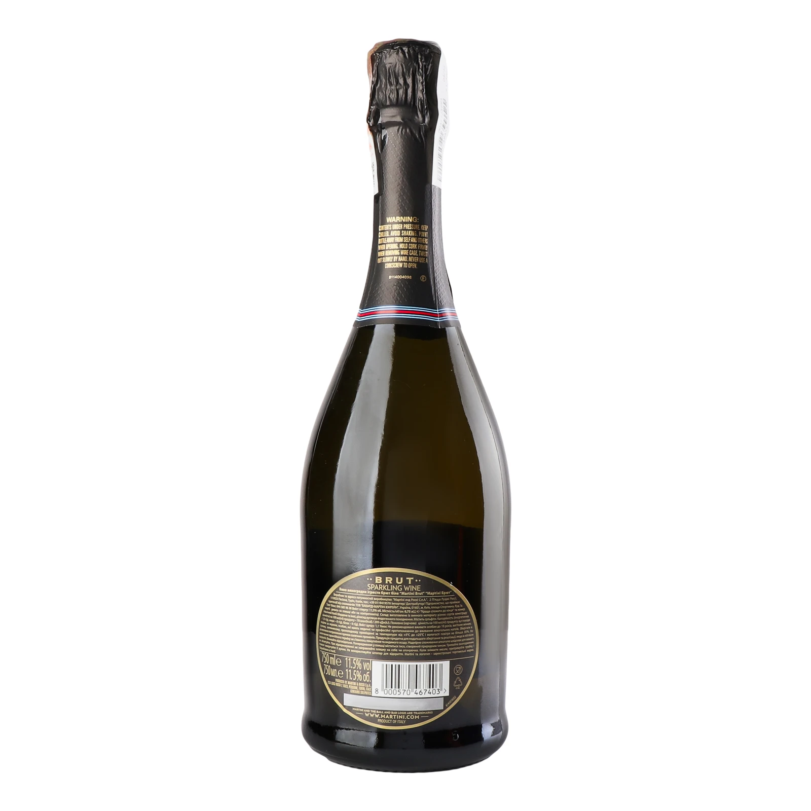 Вино ігристе Martini Brut біле брют 11.5% 0.75л фото 2