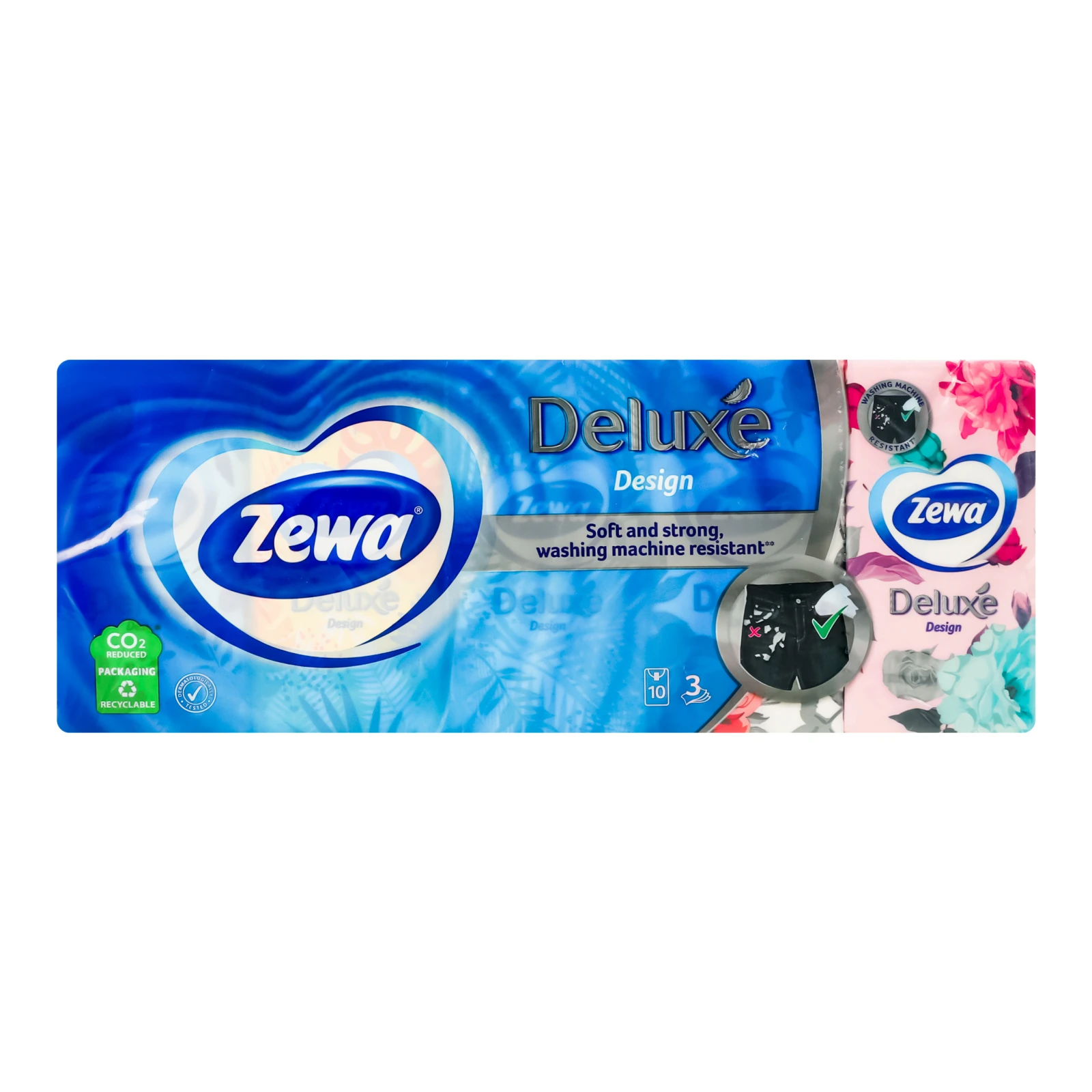 Хусточки Zewa Deluxe носові 3-х шарові 21*21см 10шт/уп Фото №:1