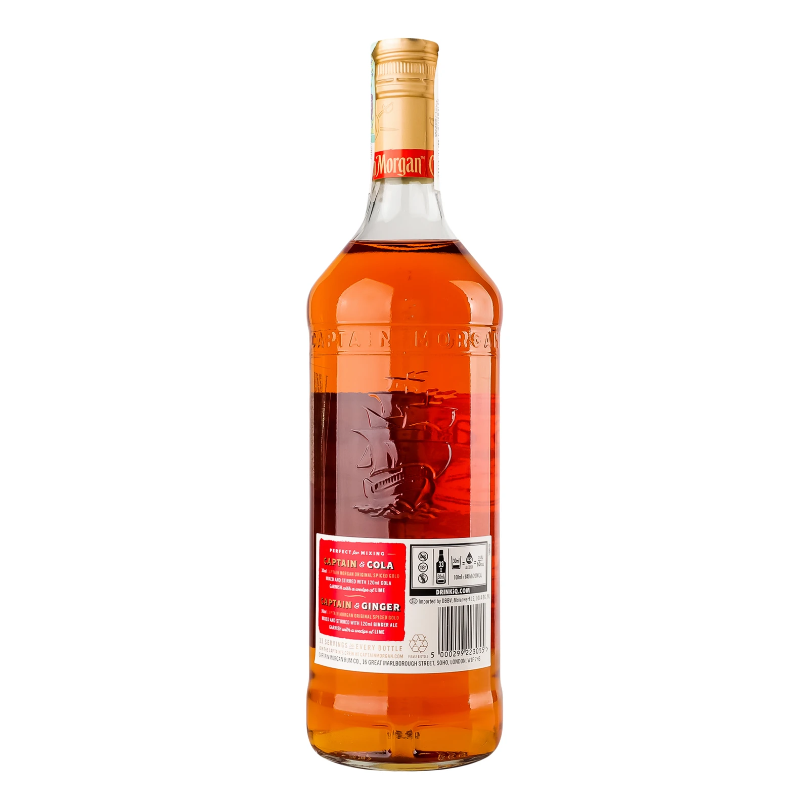 Напій алкогольний Captain Morgan Original Spiced Gold на основі Карибського рому 35% 1л фото 2