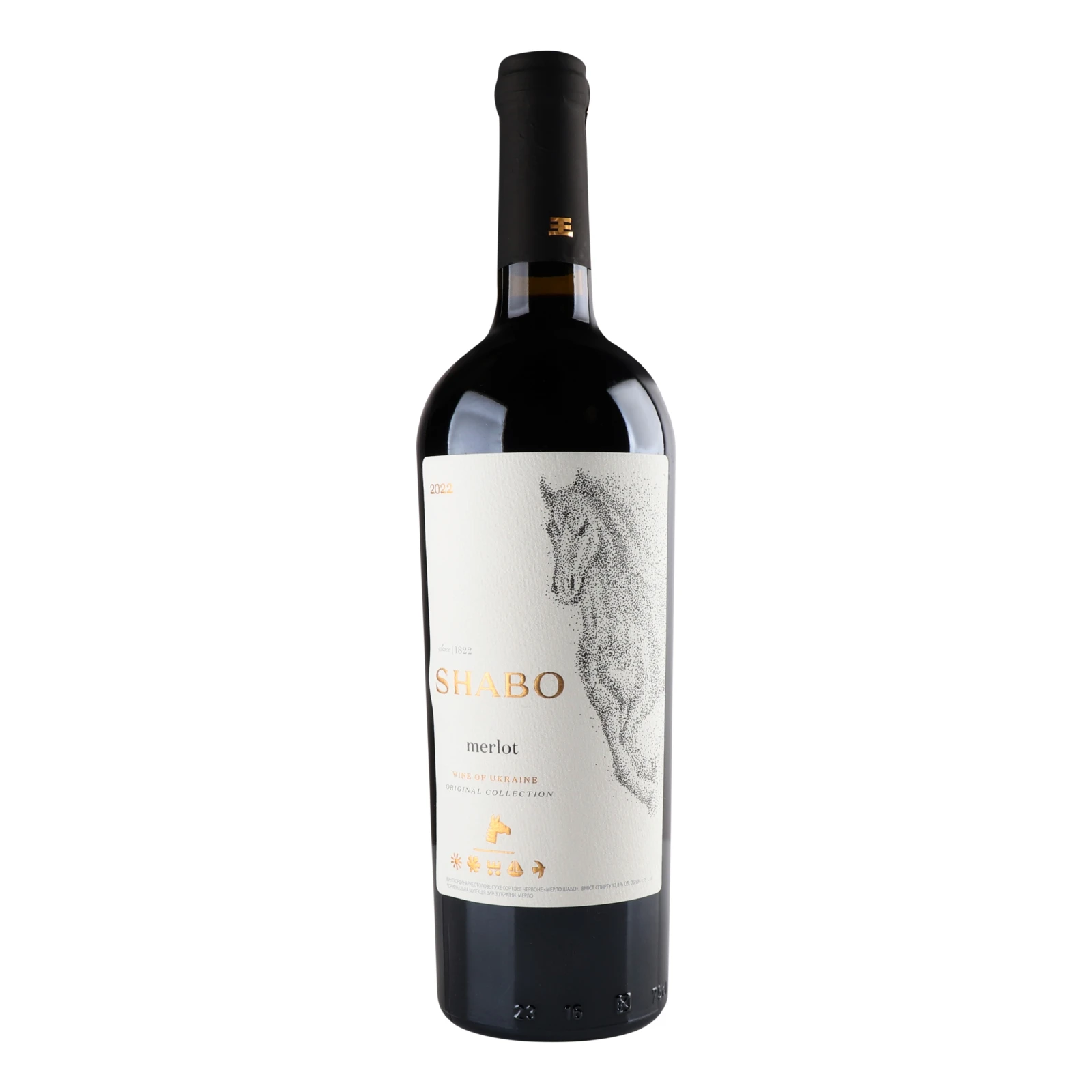 Вино Shabo Merlot червоне сухе 13.6% 0.75л Фото №:1