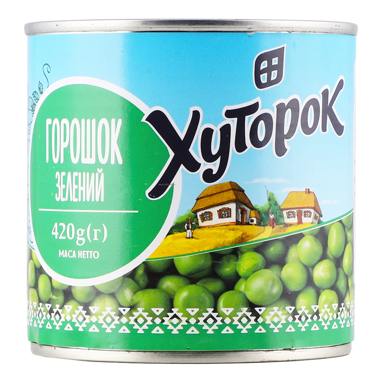 Горошок Хуторок зелений стерилізований 420г