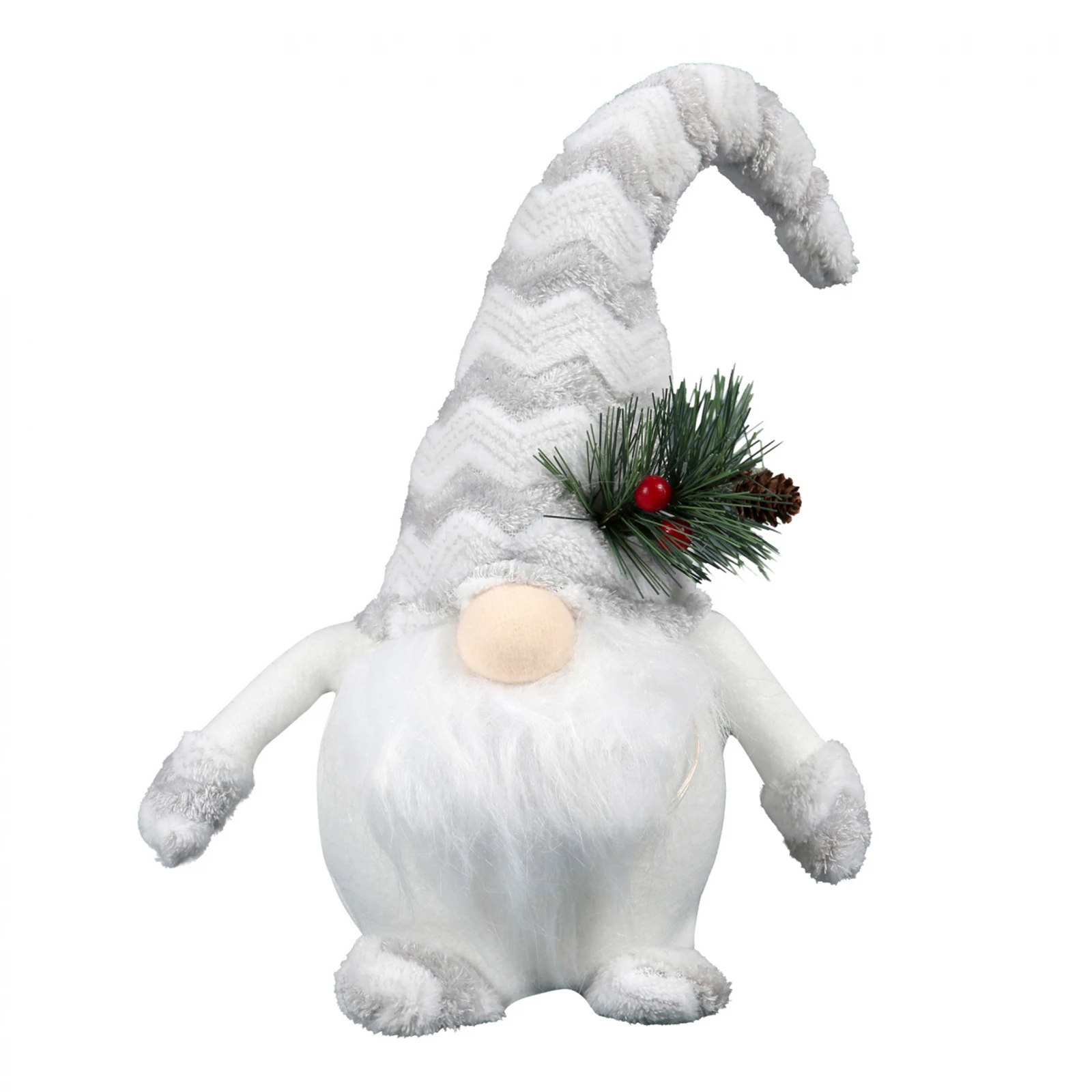 Новорічна м`яка іграшка Novogod`ko Гном білий 35см LED тіло Фото №:1