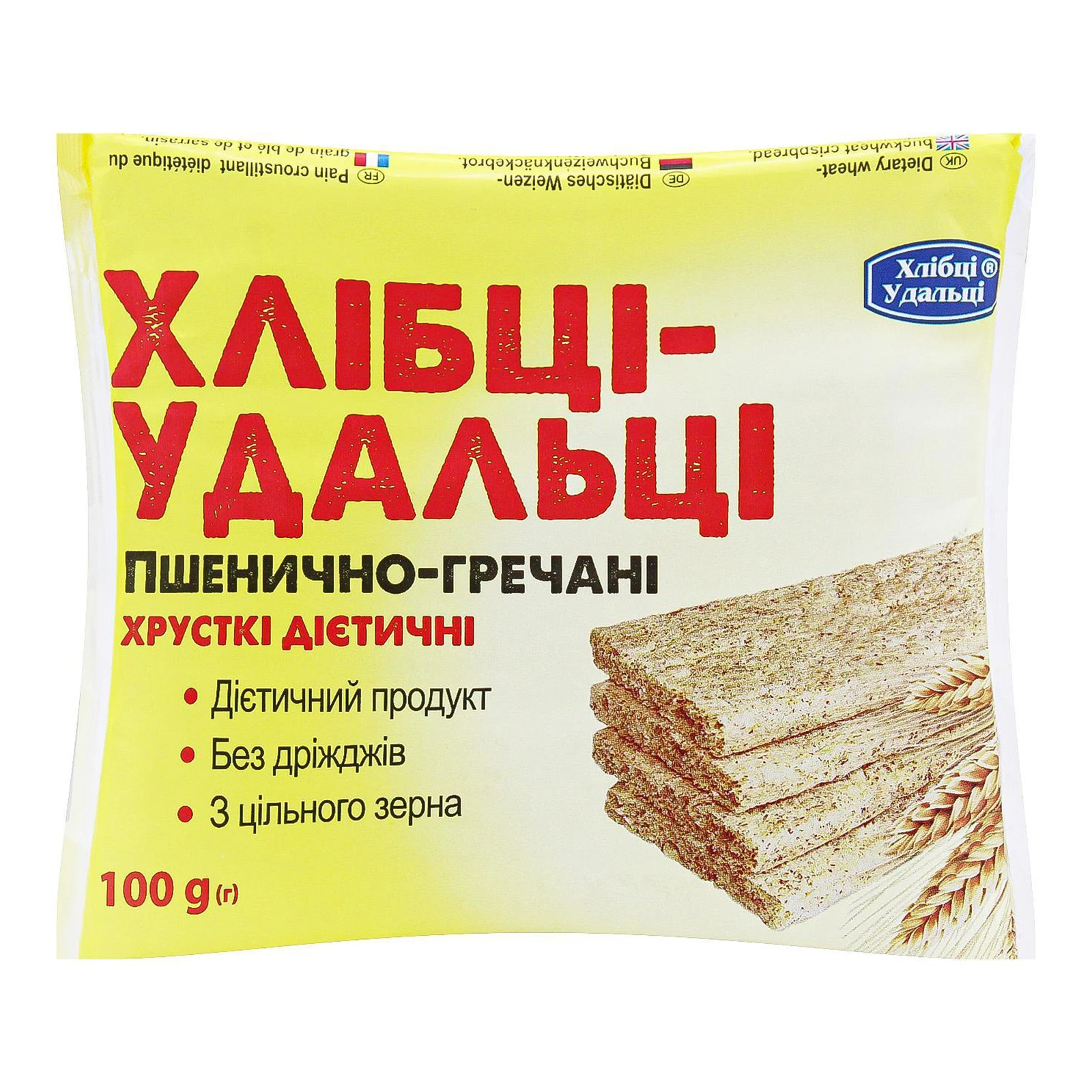 Хлібці Хлібці-Удальці хрусткі дієтичні Пшенично-гречані 100г Фото №:1