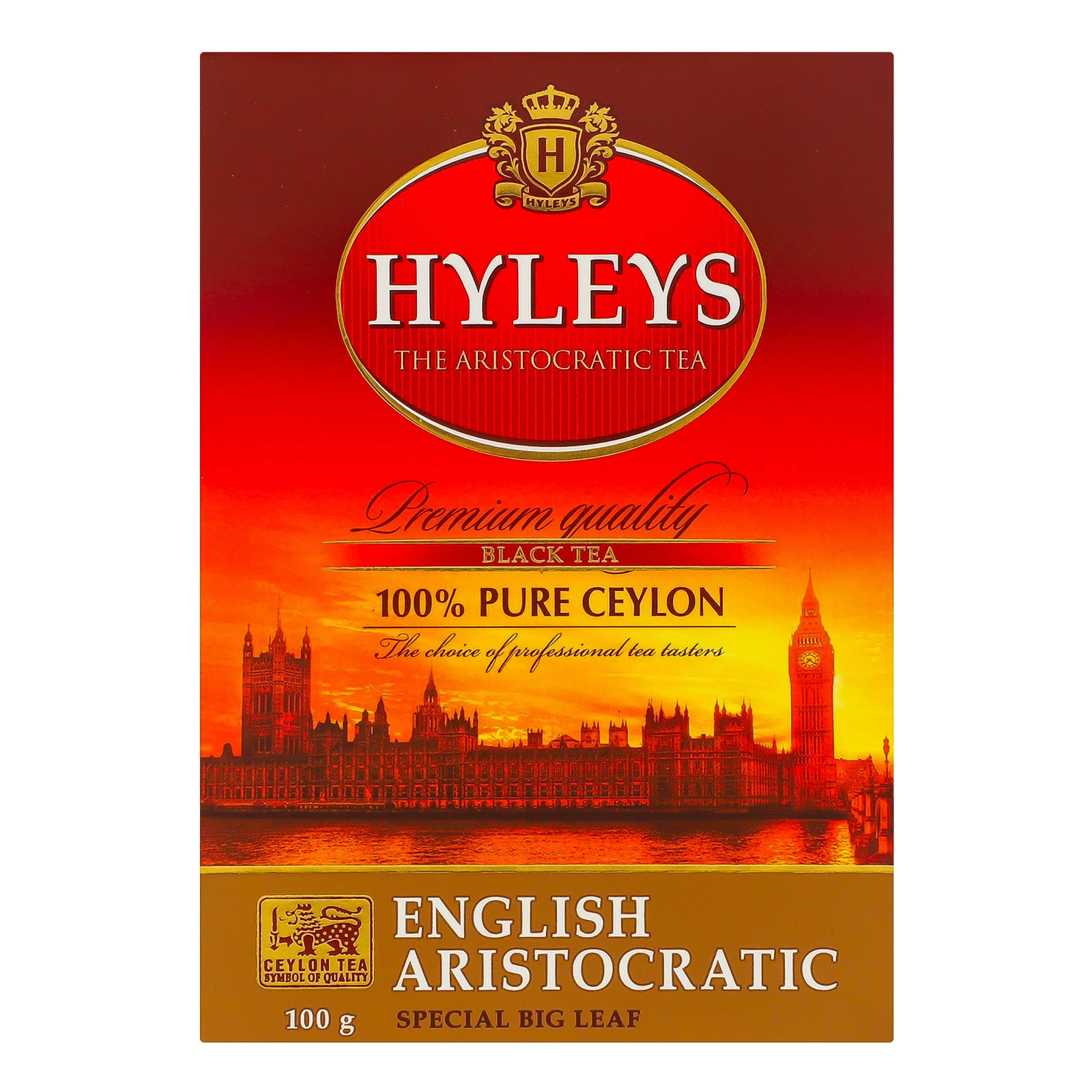 Чай Hyleys English aristocratic чорний байховий цейлонський суцільнолистовий 100г Фото №:2