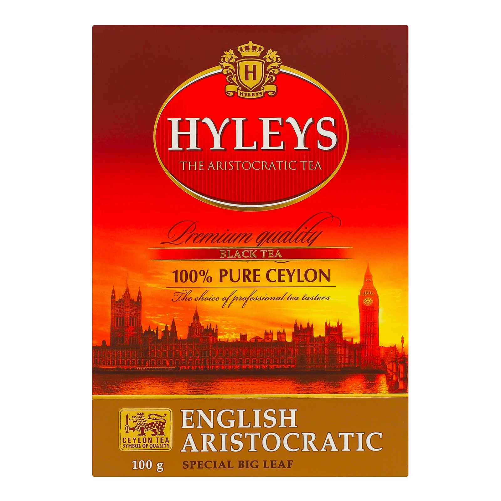 Чай Hyleys English aristocratic чорний байховий цейлонський суцільнолистовий 100г Фото №:1