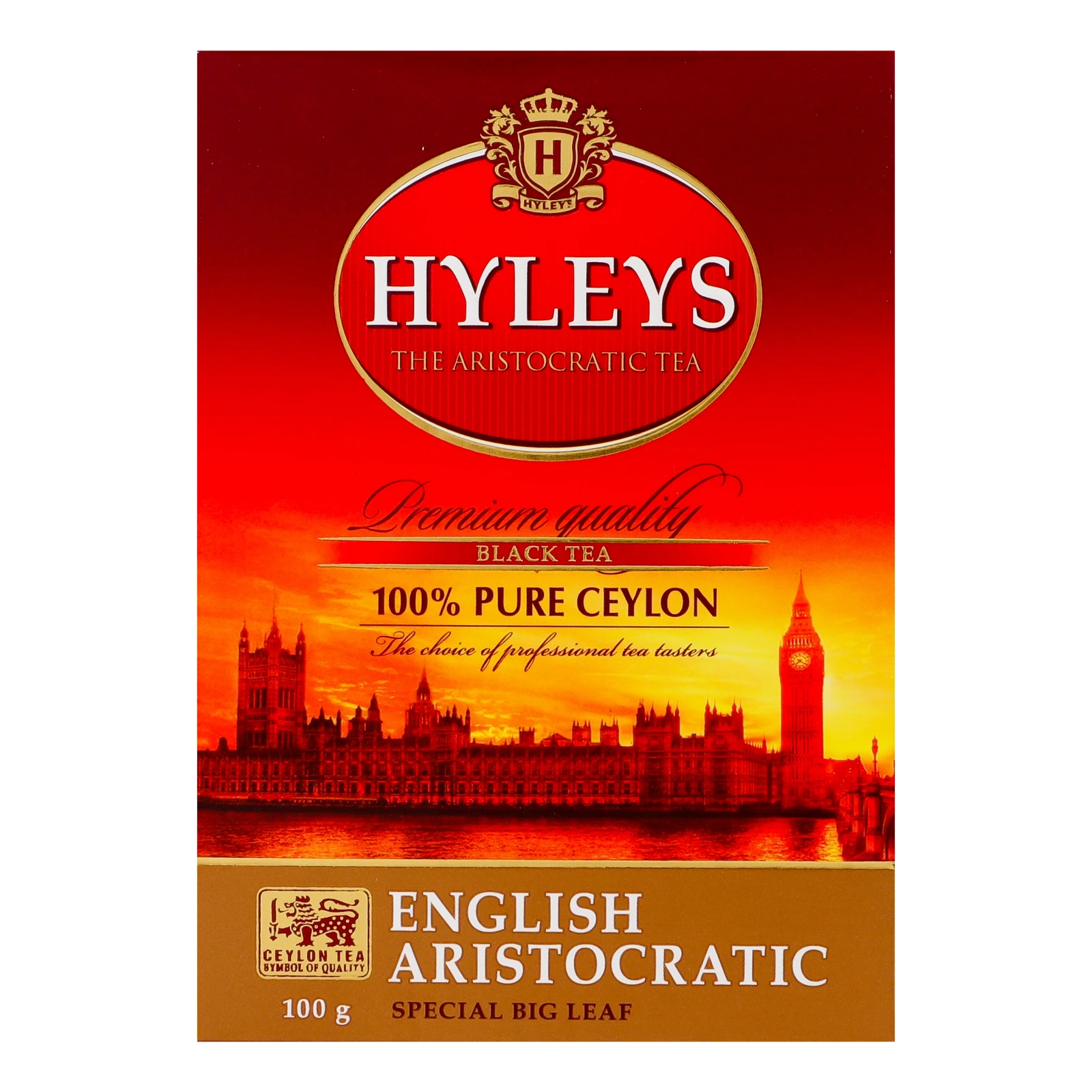 Чай Hyleys English aristocratic чорний байховий цейлонський суцільнолистовий 100г Фото №:1