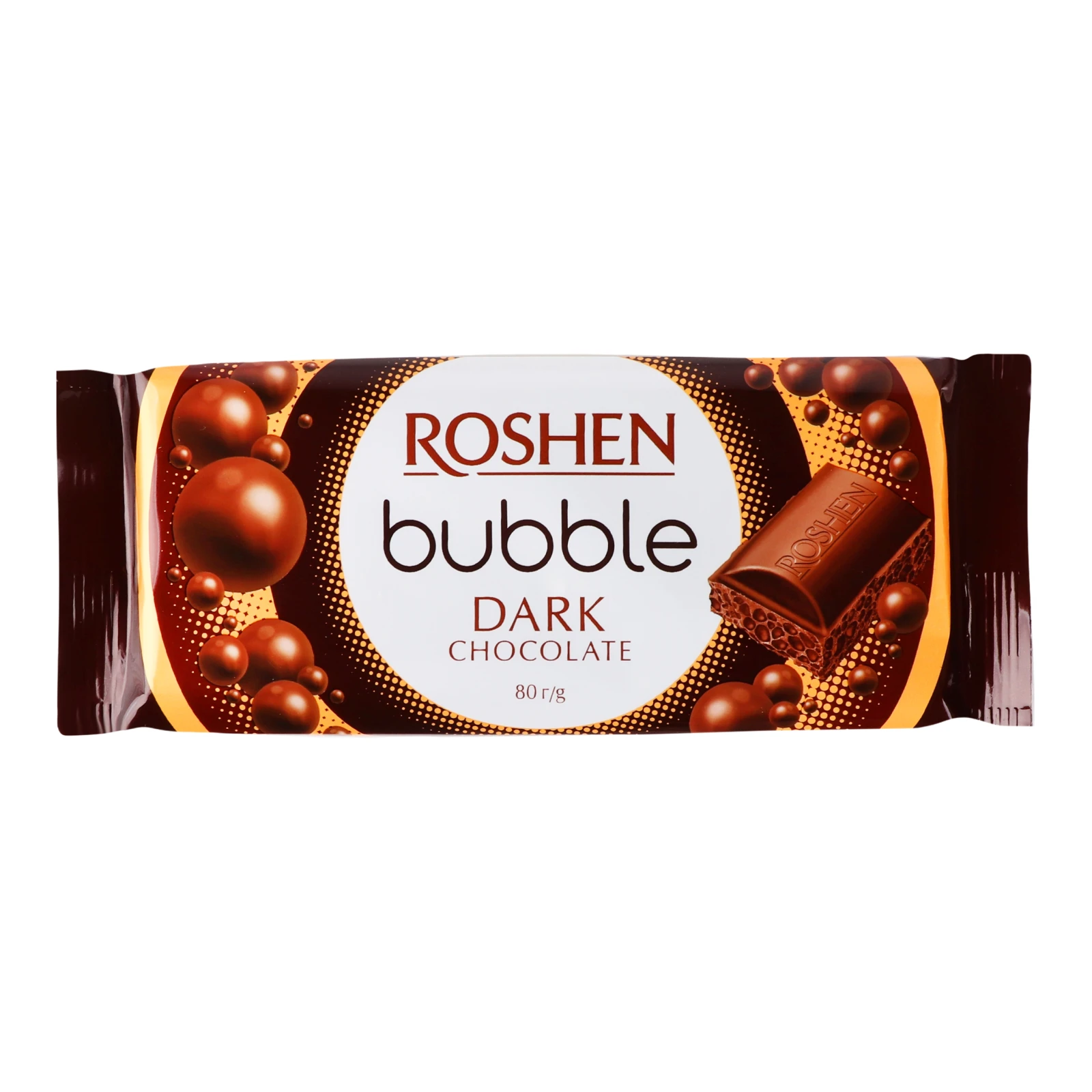 Шоколад Roshen Dark Bubble пористий 80г Фото №:1